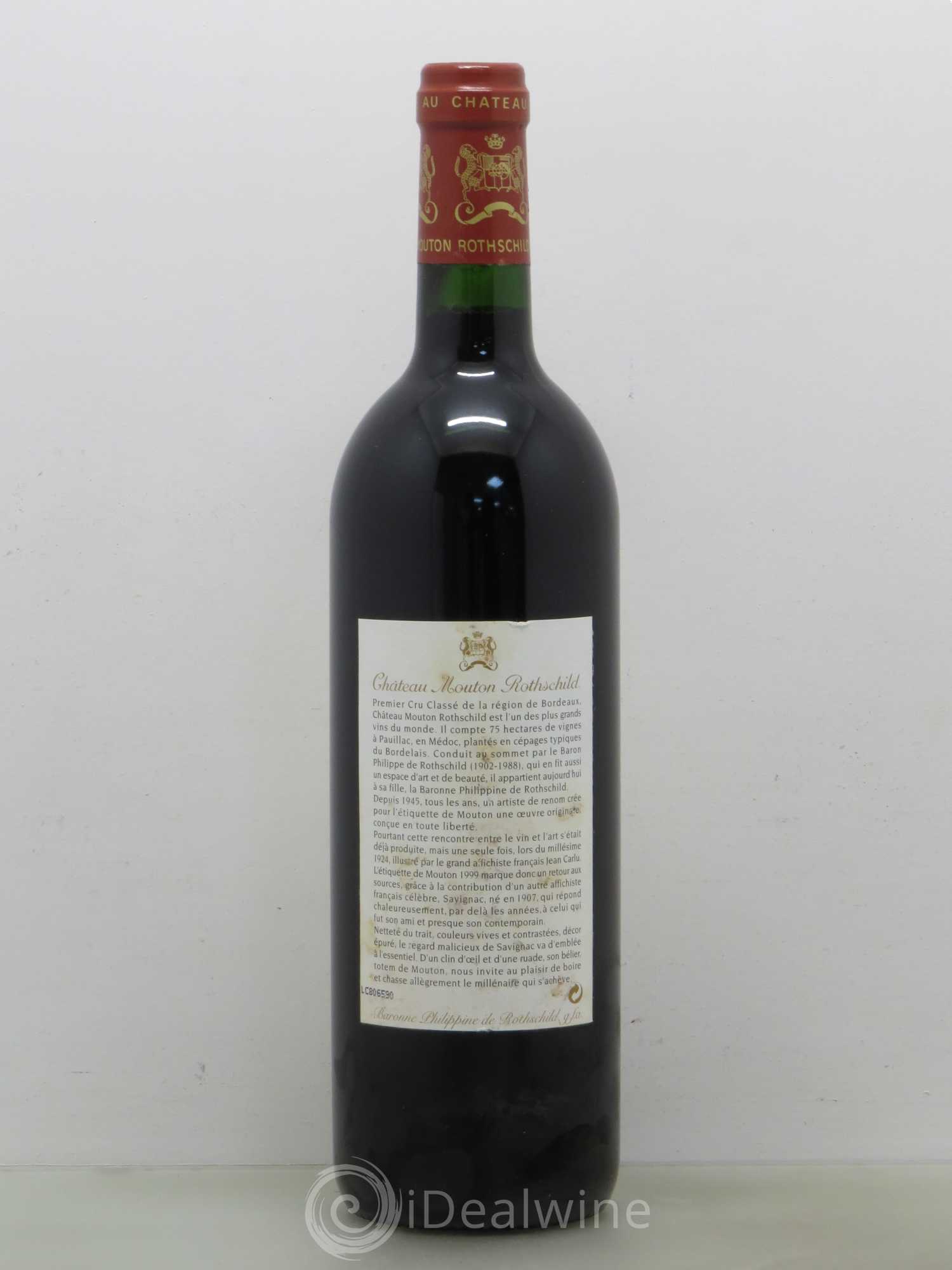 Château Mouton Rothschild 1er Grand Cru Classé 1999 - Lot de 1 bouteille - 1