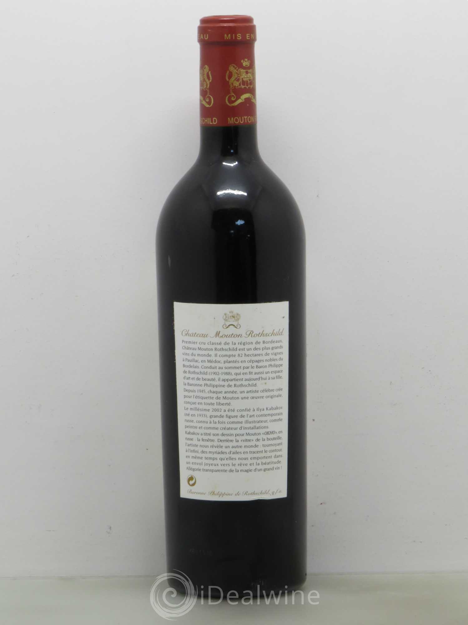 Château Mouton Rothschild 1er Grand Cru Classé 2002 - Lot de 1 bouteille - 1