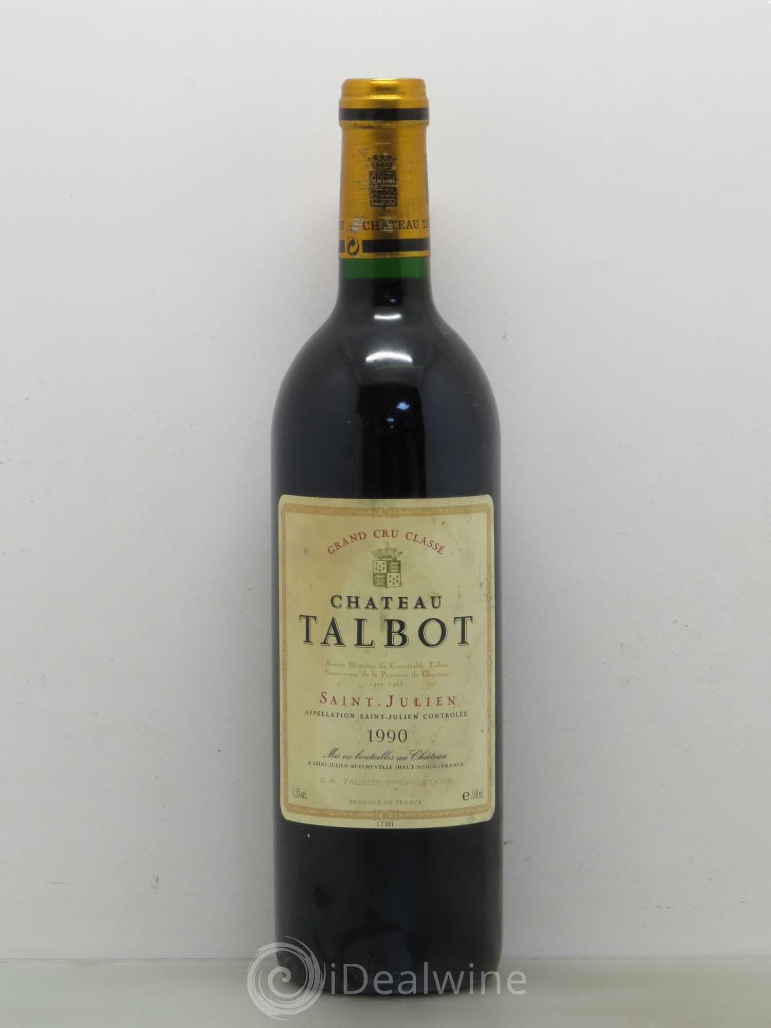 Château Talbot 4ème Grand Cru Classé 1990 - Lot de 1 bouteille - 0