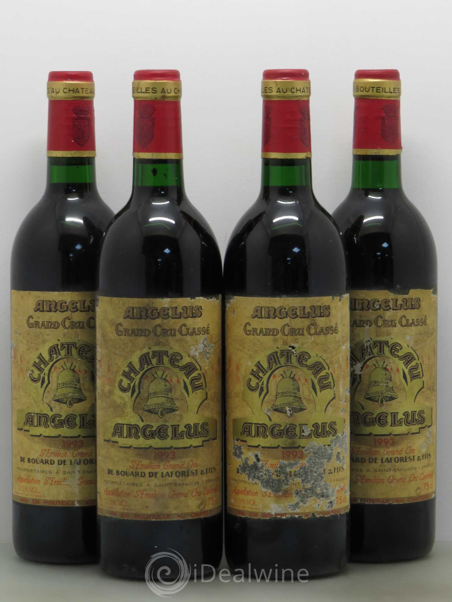 Château Angélus 1er Grand Cru Classé A 1993 - Lot de 4 bouteilles - 0