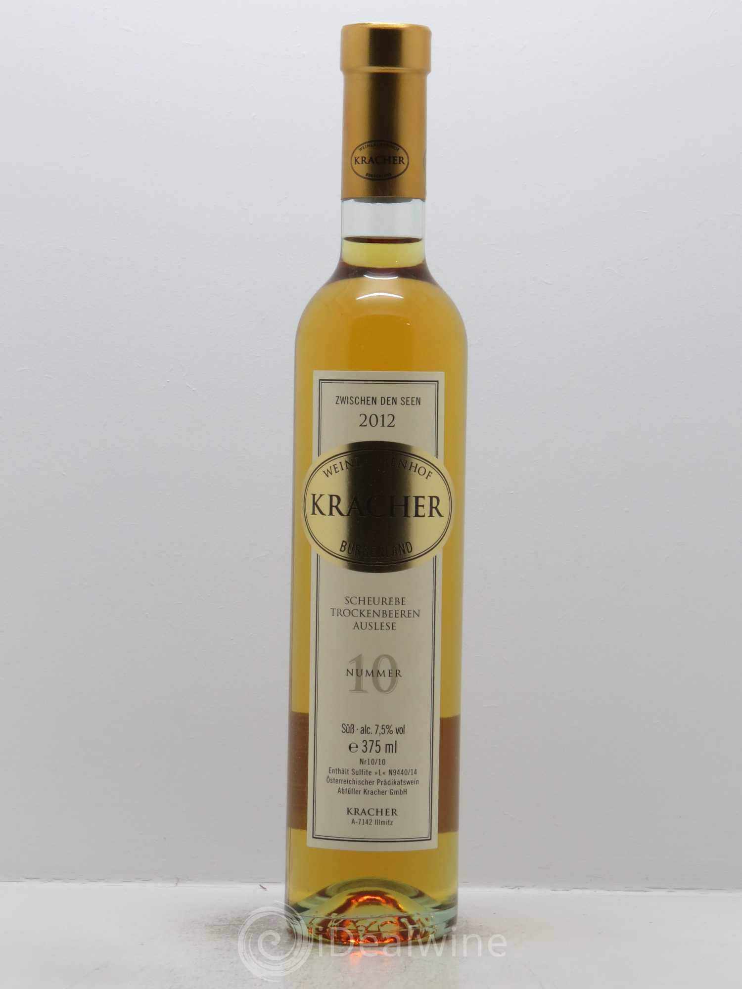 Autriche Kracher TBA N°10 Scheurebe Zwischen den Seen 2012 - Posten von 1 Demi-Flasche - 0