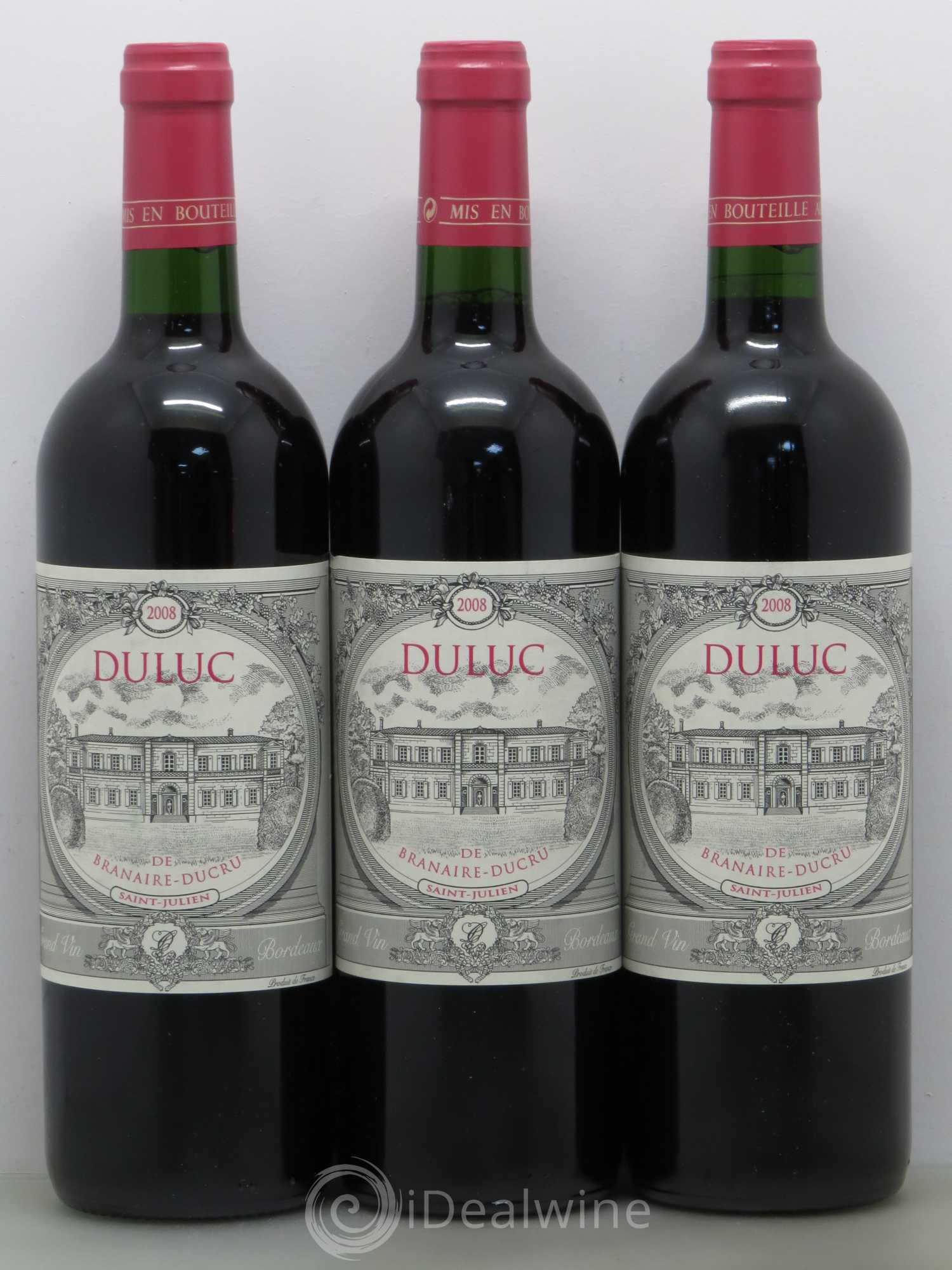 Duluc de Branaire Second Vin 2008 - Lot de 3 bouteilles - 0