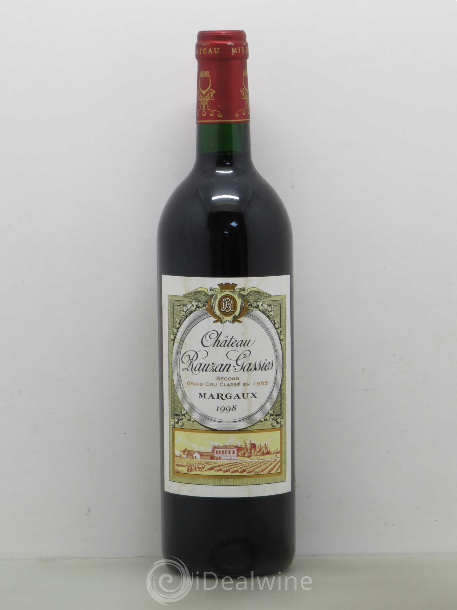 Château Rauzan-Gassies 2ème Grand Cru Classé 1998 - Lot de 1 bouteille - 0