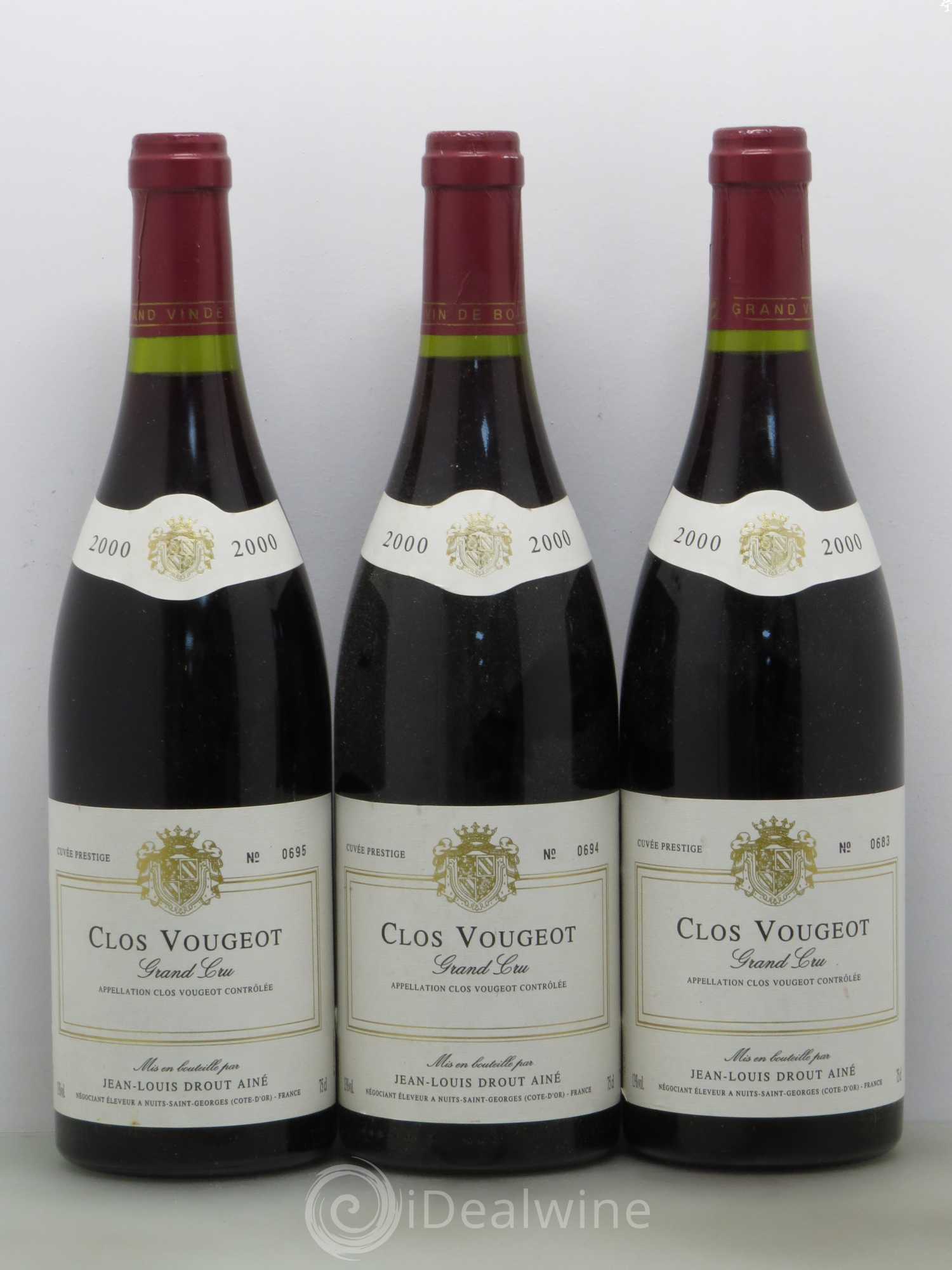 Clos de Vougeot Grand Cru Jean Louis Drout Ainé 2000 - Posten von 3 Flaschen - 0