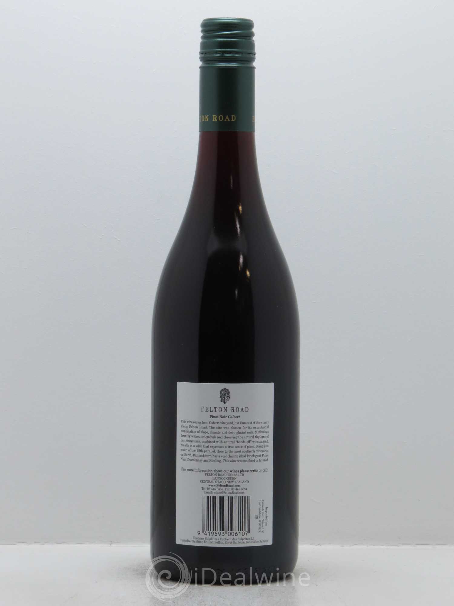 Central Otago Felton Road Calvert Pinot Noir 2016 - Lot de 1 bouteille - 1