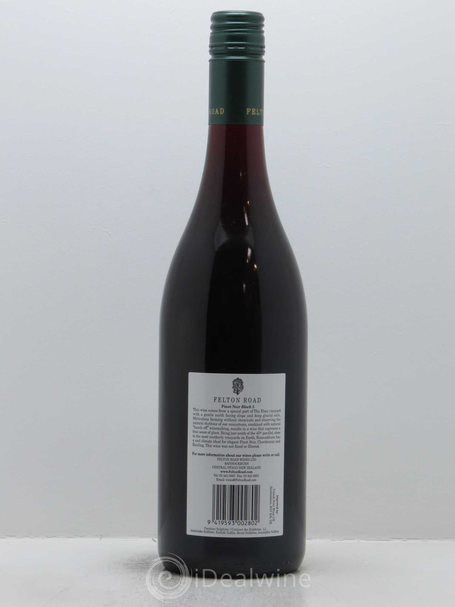 Central Otago Felton Road Block 5 Pinot Noir 2016 - Lot de 1 bouteille - 1