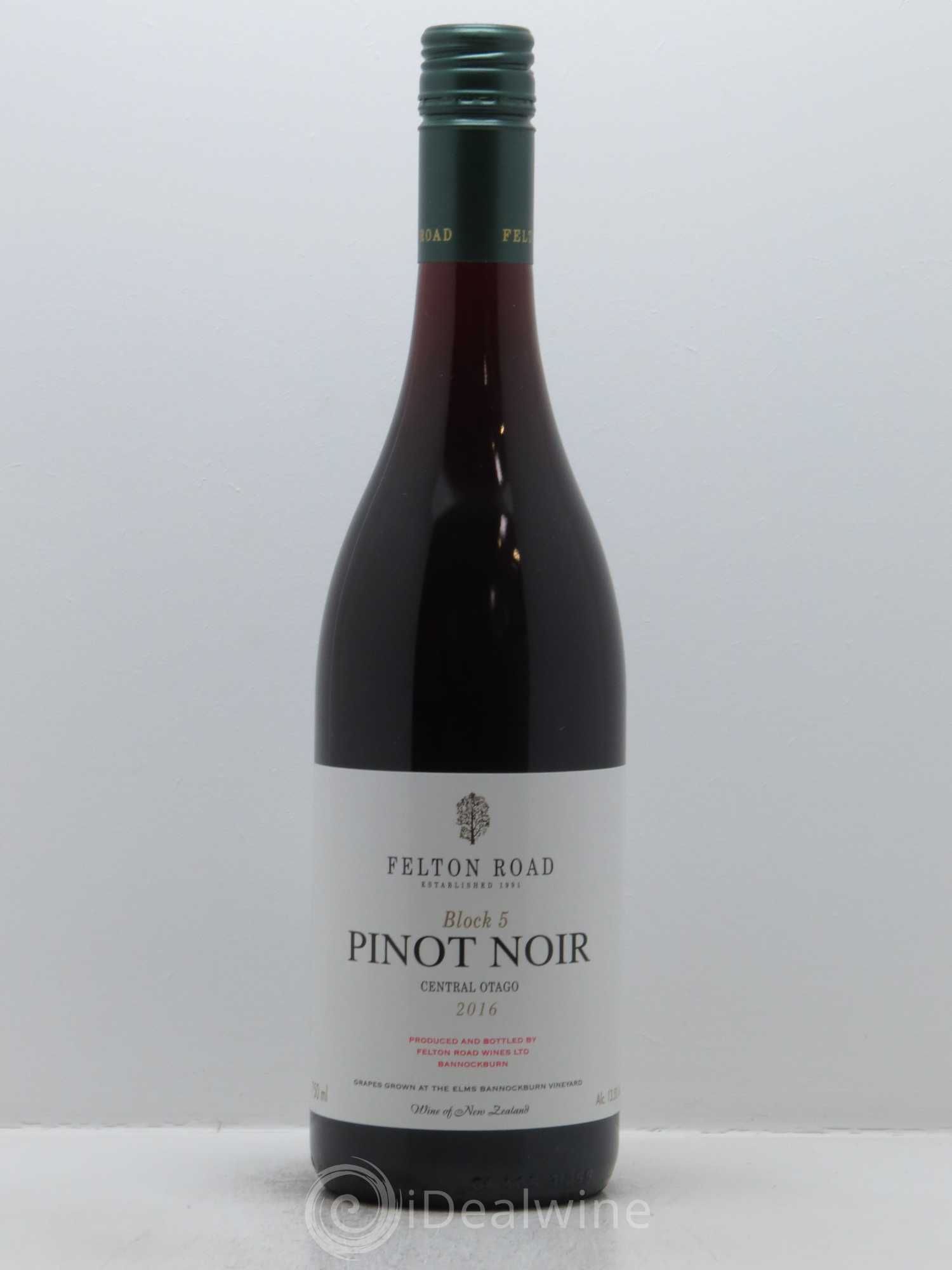 Central Otago Felton Road Block 5 Pinot Noir 2016 - Lot de 1 bouteille - 0