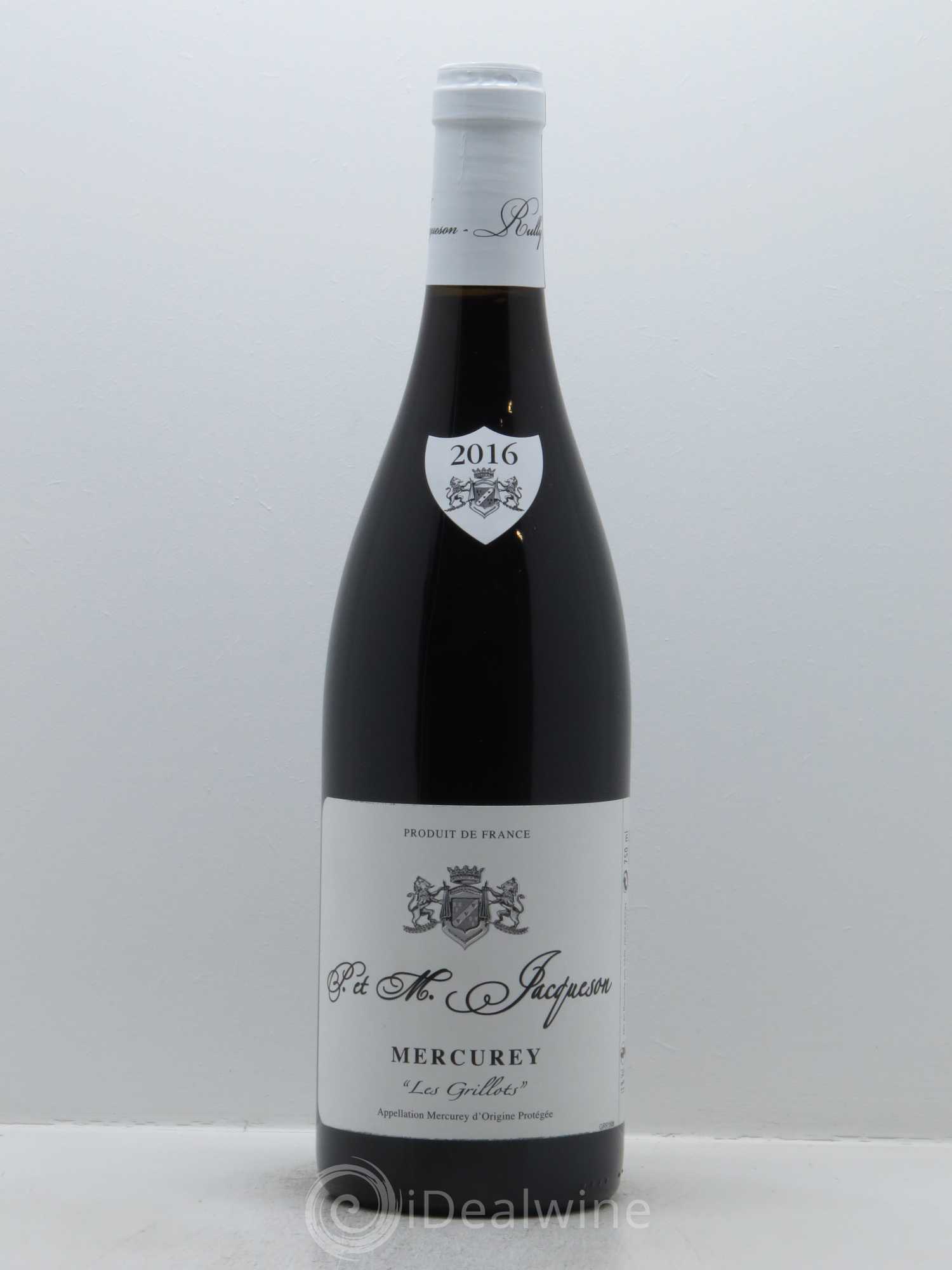 Mercurey Les Grillots Paul & Marie Jacqueson 2016 - Lot de 1 bouteille - 0