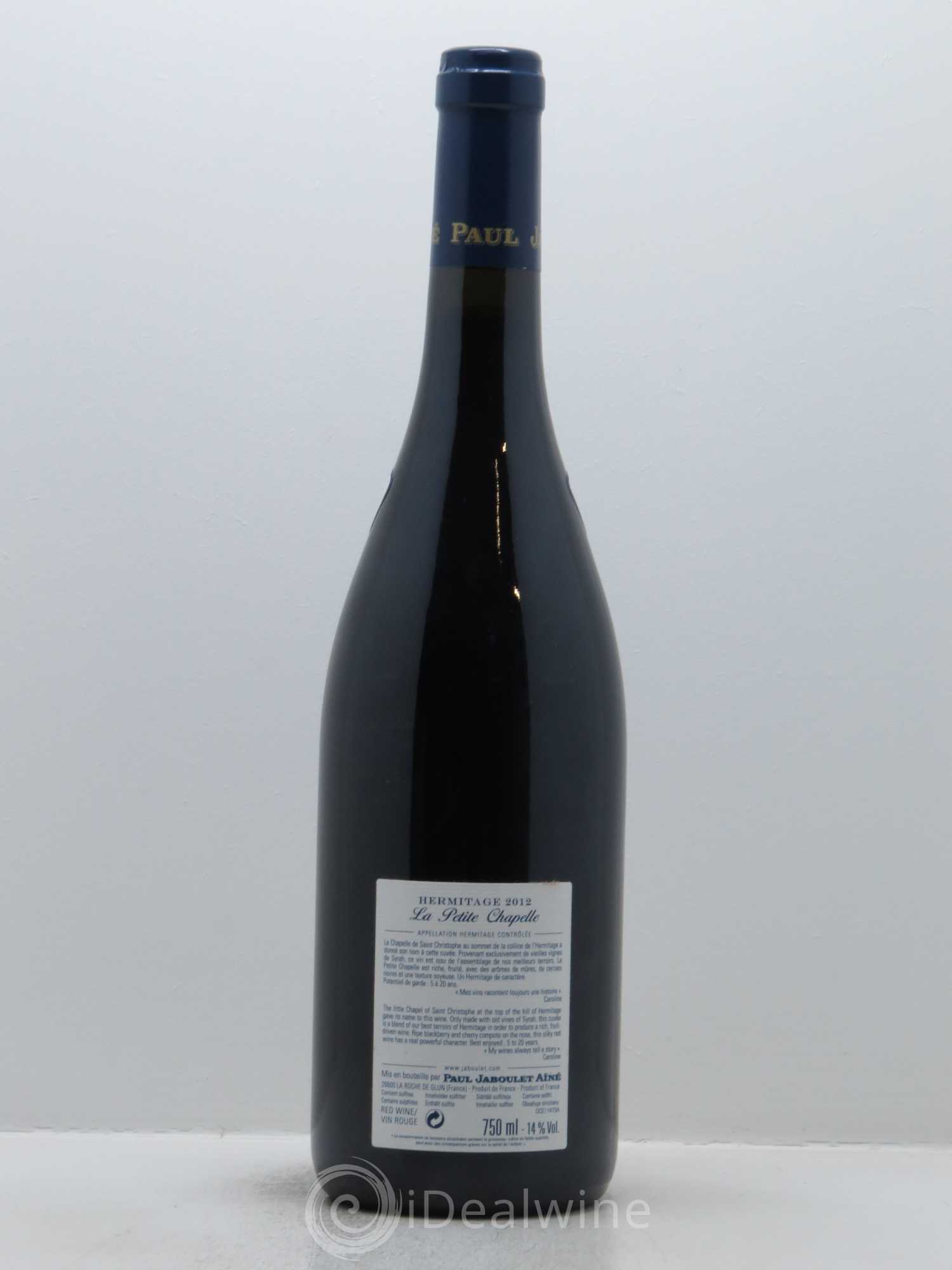 Hermitage La Petite Chapelle Paul Jaboulet Ainé 2012 - Lot de 1 bouteille - 1