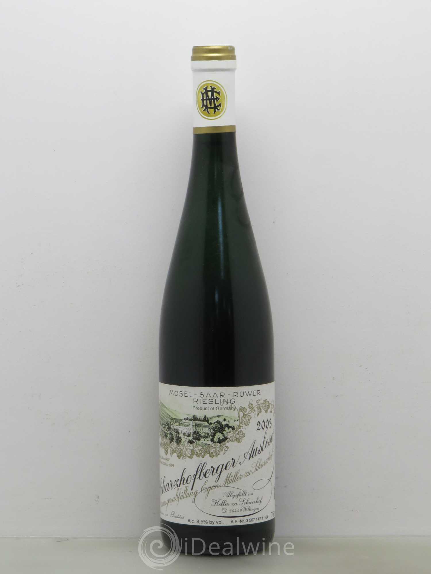 Riesling Scharzhofberger Auslese Egon Muller 2003 - Posten von 1 Flasche - 0