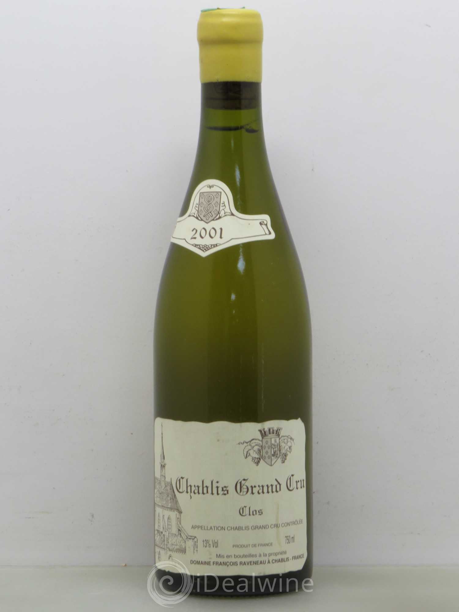 Chablis Grand Cru Clos Raveneau (Domaine) 2001 - Lot de 1 bouteille - 0