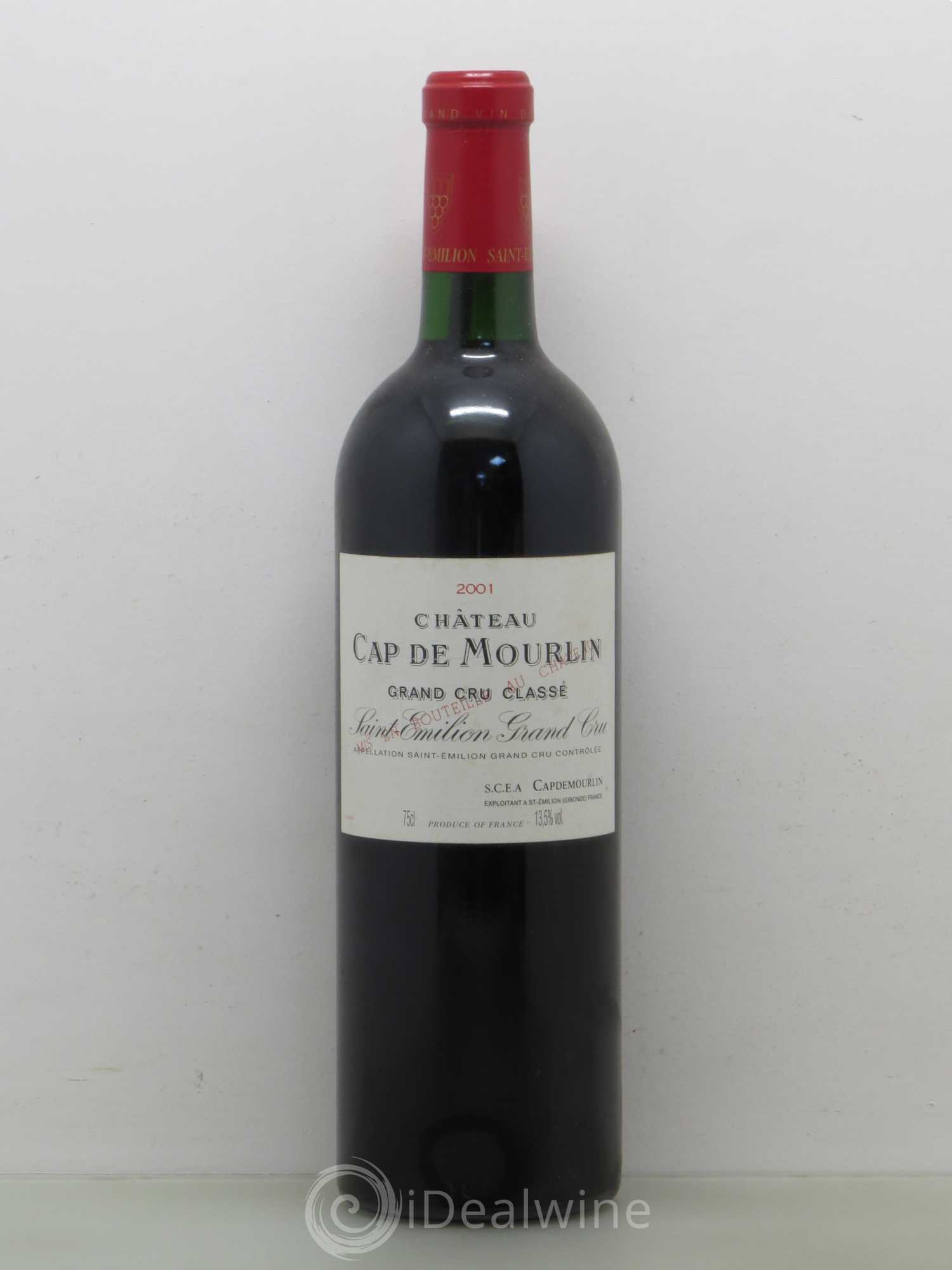 Château Cap de Mourlin Grand Cru Classé 2001 - Lot de 1 bouteille - 0