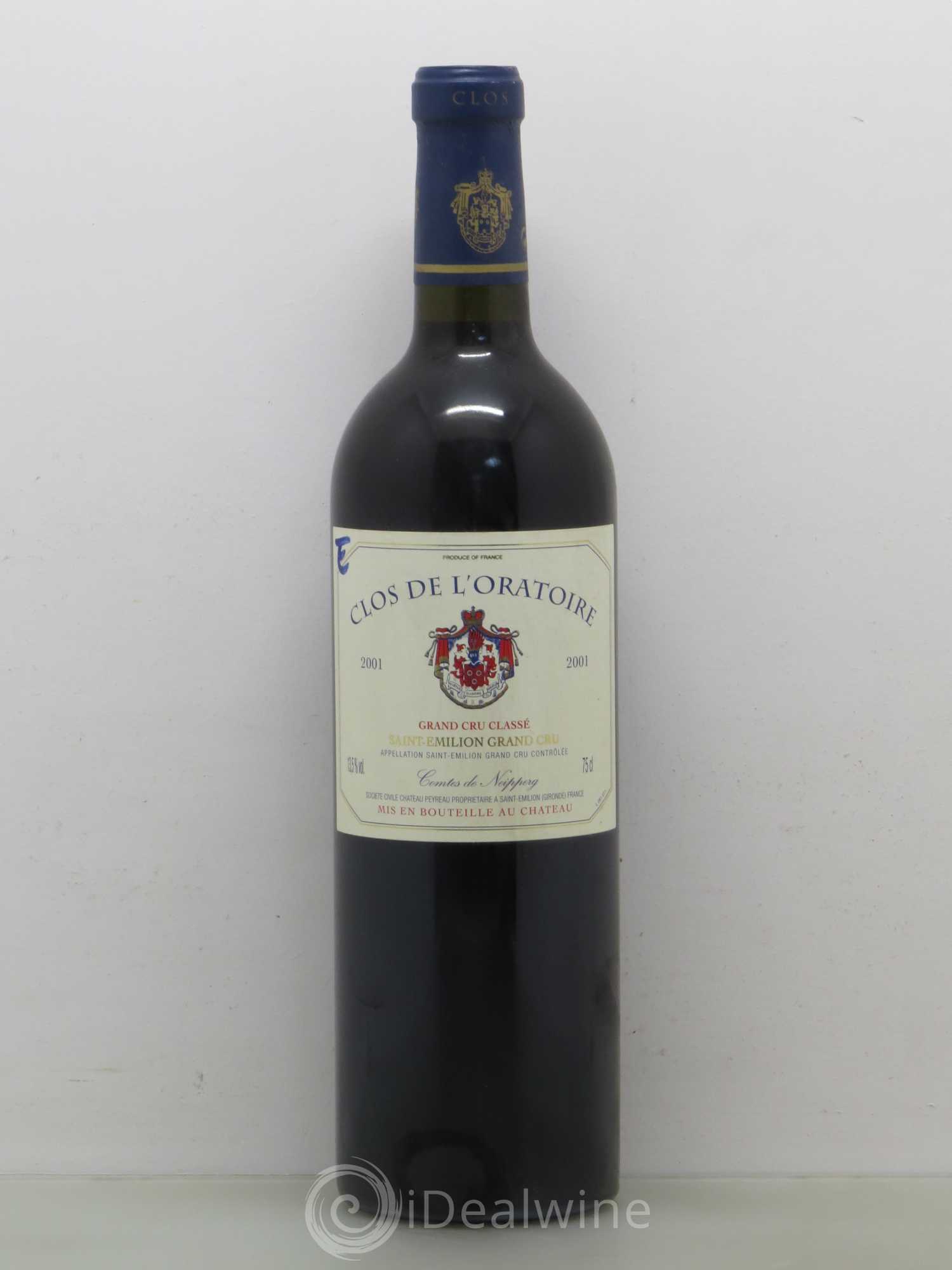Clos de l'Oratoire Grand Cru Classé 2001 - Lot de 1 bouteille - 0