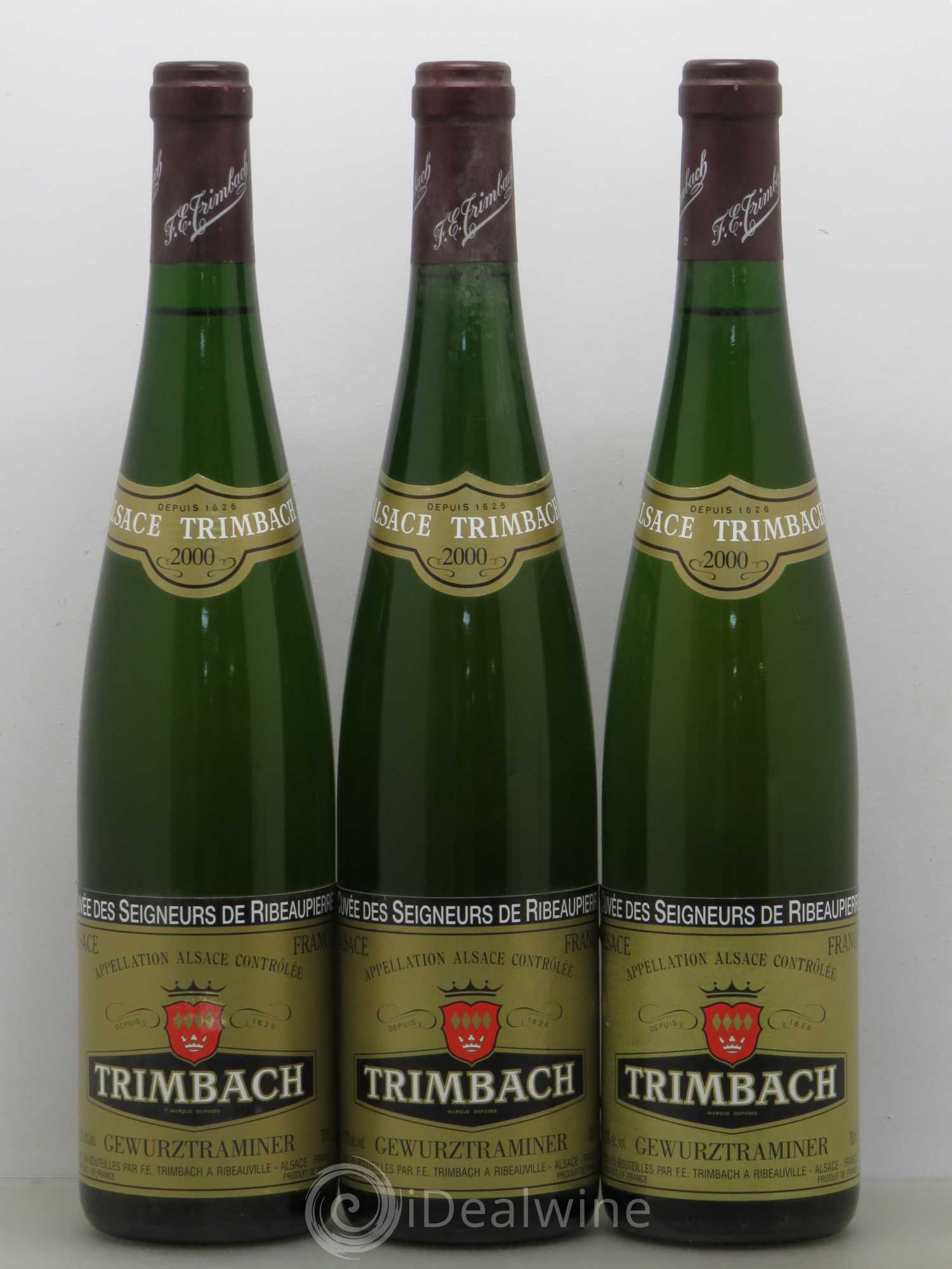 Alsace Gewurztraminer Seigneurs de Ribeaupierre Trimbach (Domaine) 2000 - Lot de 3 bouteilles - 0
