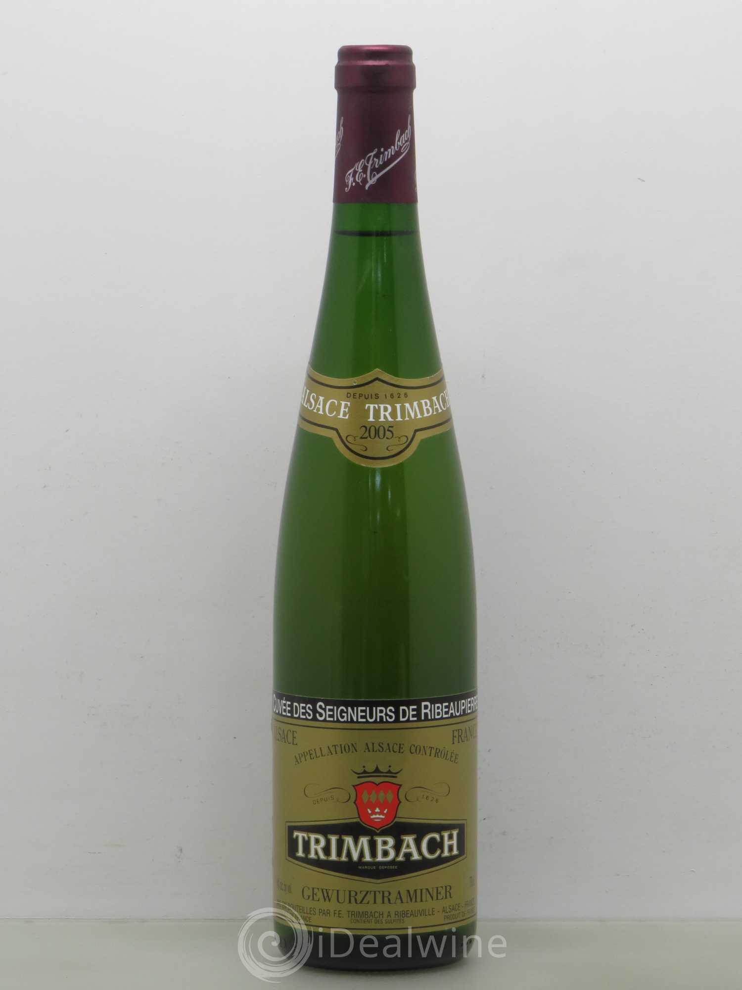 Alsace Gewurztraminer Seigneurs de Ribeaupierre Trimbach (Domaine) 2005 - Lot de 1 bouteille - 0