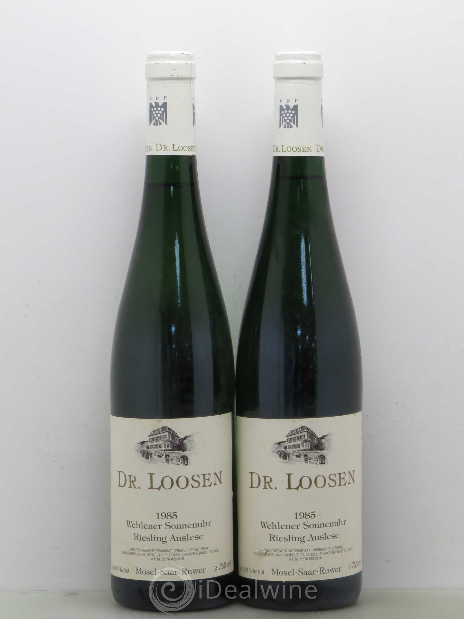 Allemagne Mosel-Saar Wehlener Sonnenuhr Auslese Wehlenuhr Sonnenuhr Dr. Loosen 1985 - Posten von 2 Flaschen - 0