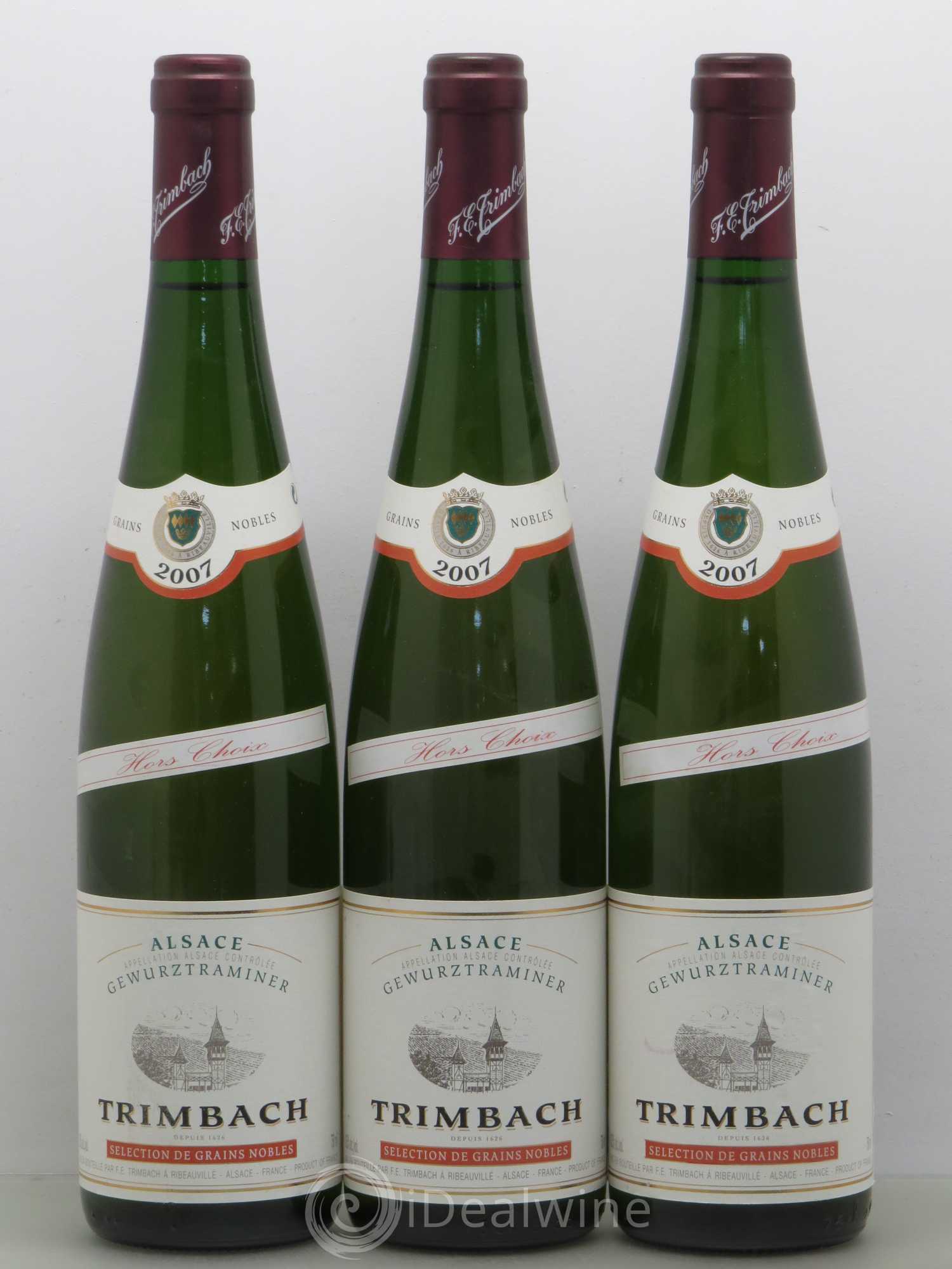 Alsace Gewurztraminer Sélection de Grains Nobles Trimbach (Domaine) Hors Choix 2007 - Lotto di 3 bottiglie - 0