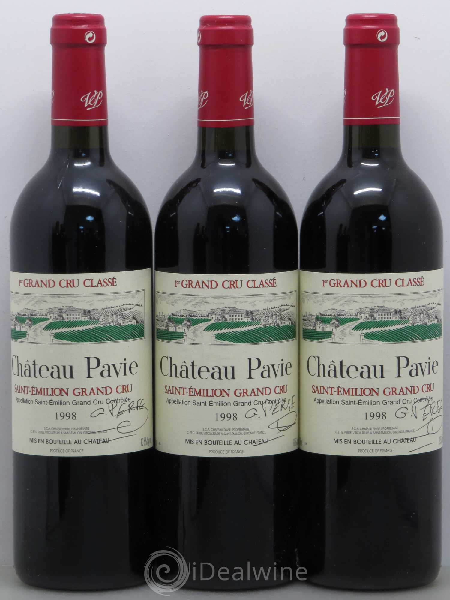 Château Pavie 1er Grand Cru Classé A 1998 - Lot de 3 bouteilles - 0