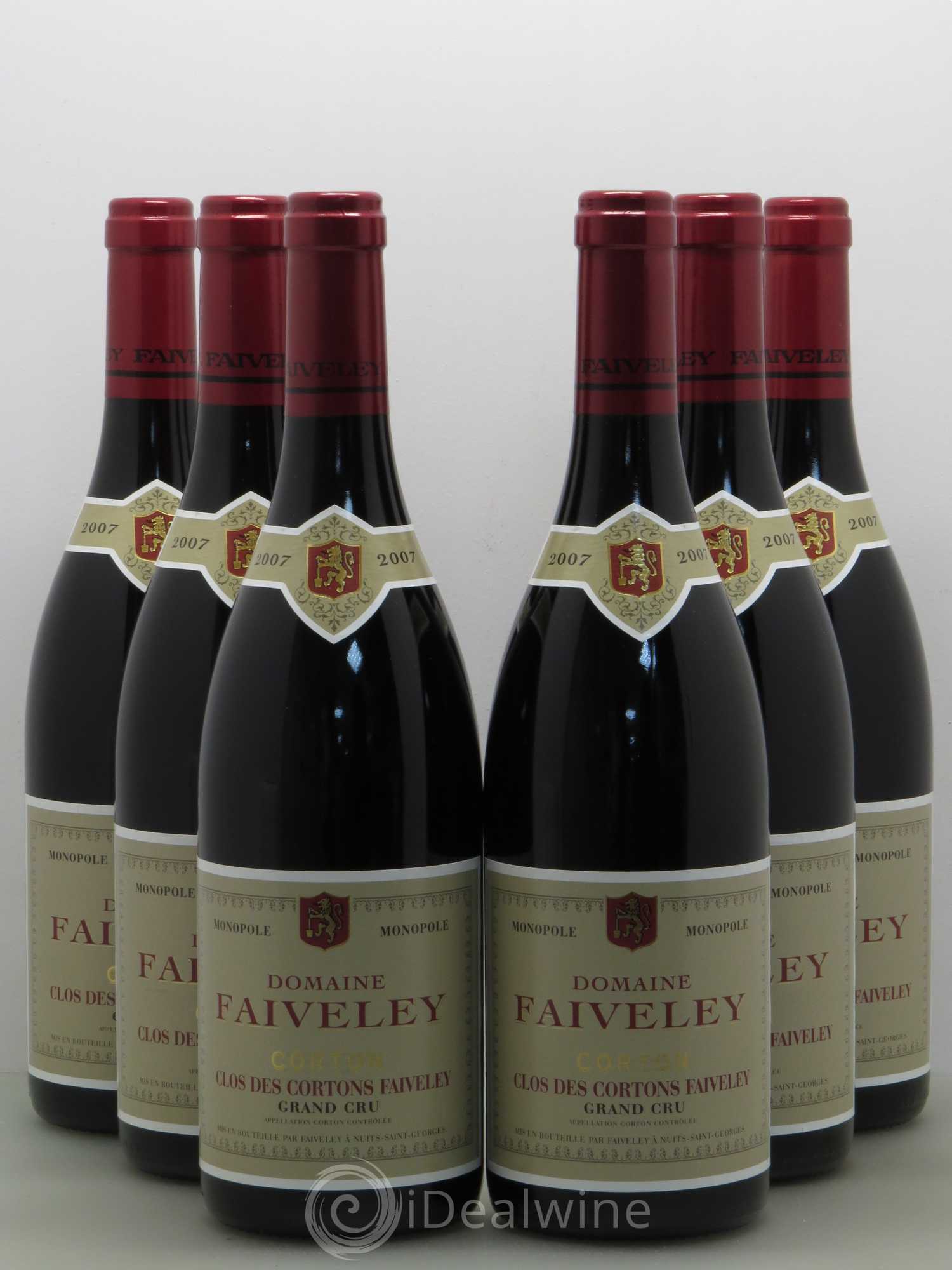 Corton Grand Cru Clos des Cortons Faiveley 2007 - Lot de 6 bouteilles - 0