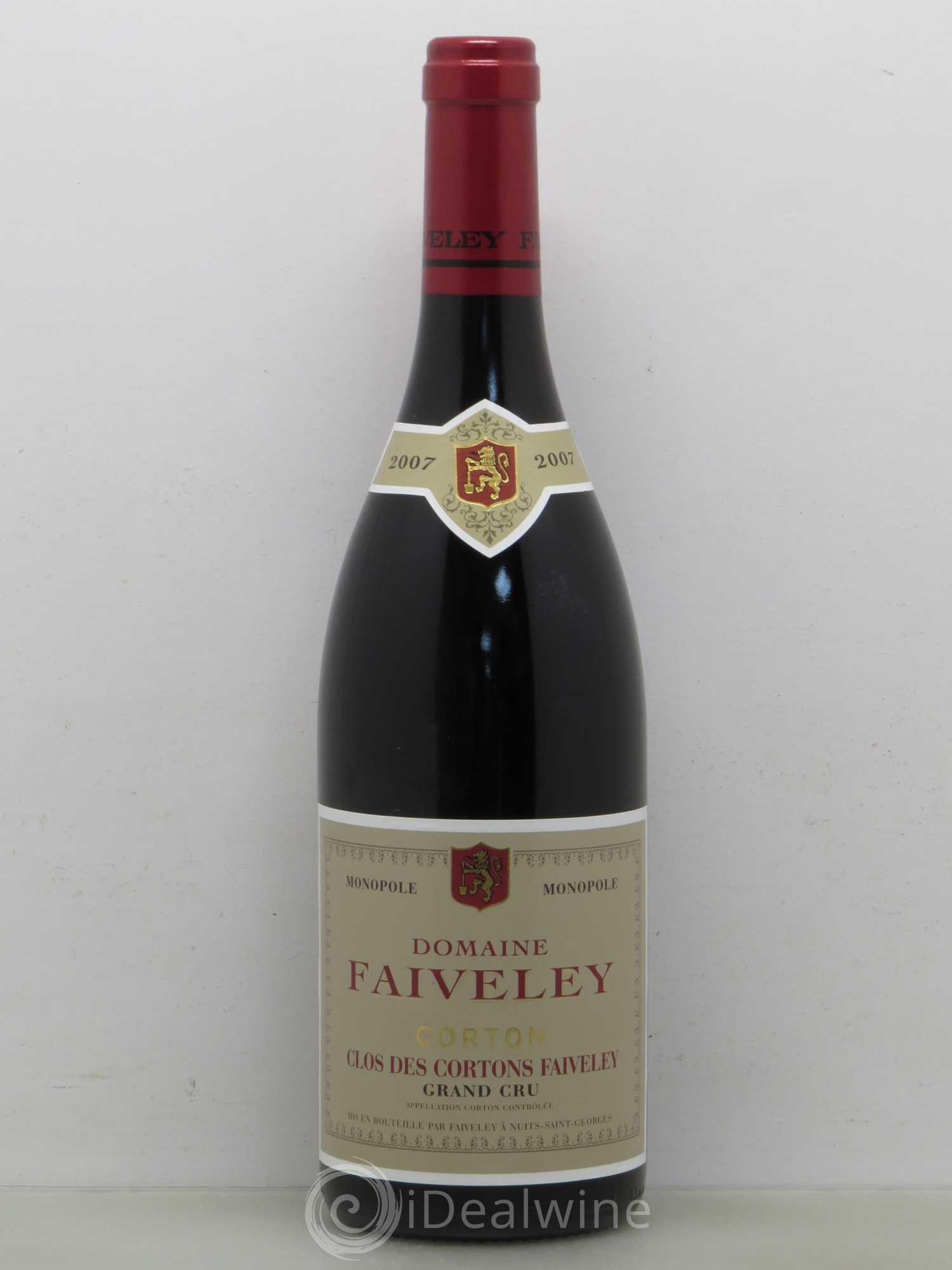 Corton Grand Cru Clos des Cortons Faiveley 2007 - Lot de 1 bouteille - 0