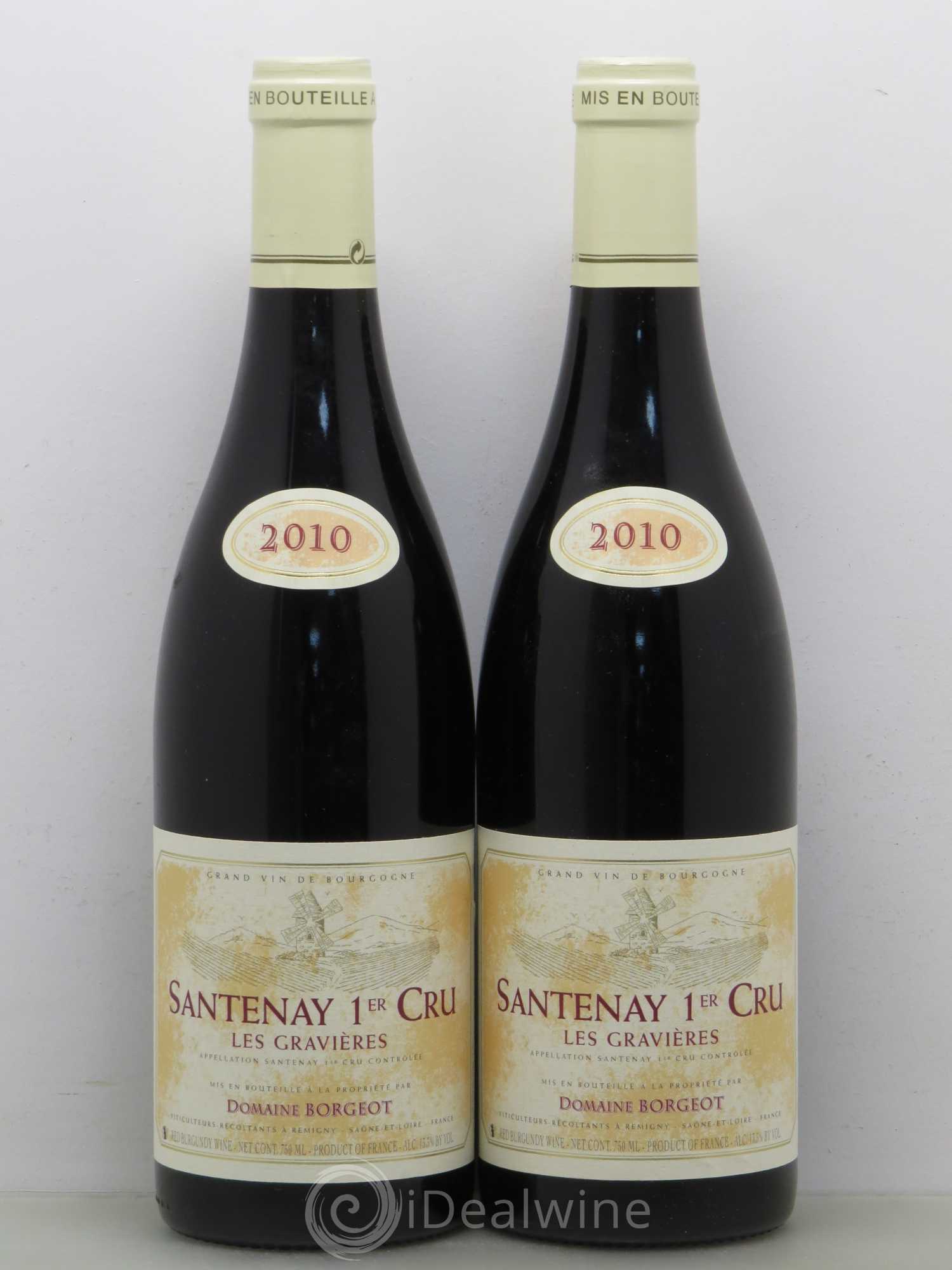 Santenay 1er Cru Les Gravières Borgeot 2010 - Posten von 2 Flaschen - 0