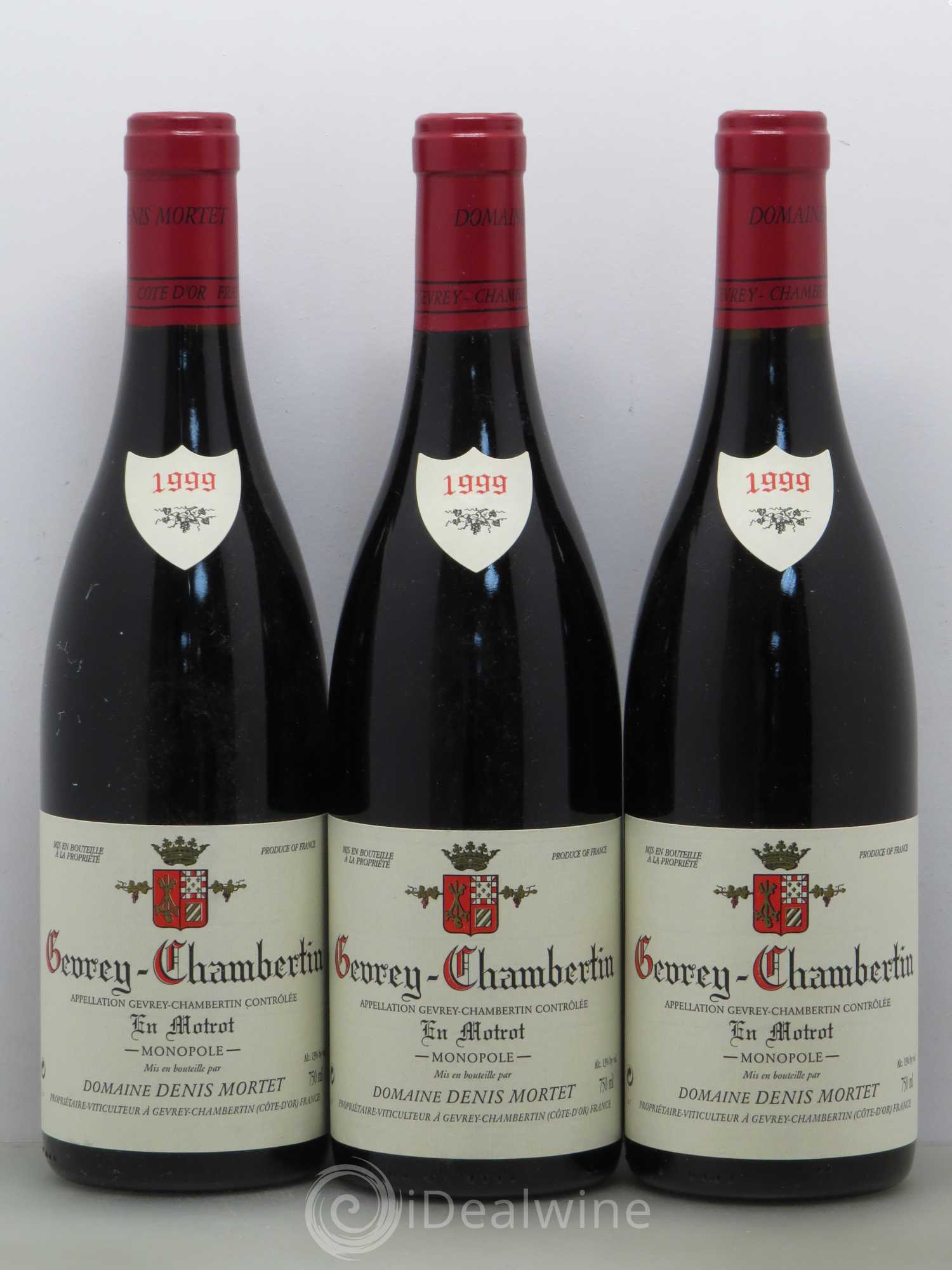 Gevrey-Chambertin En Motrot Denis Mortet (Domaine) 1999 - Lot de 3 bouteilles - 0
