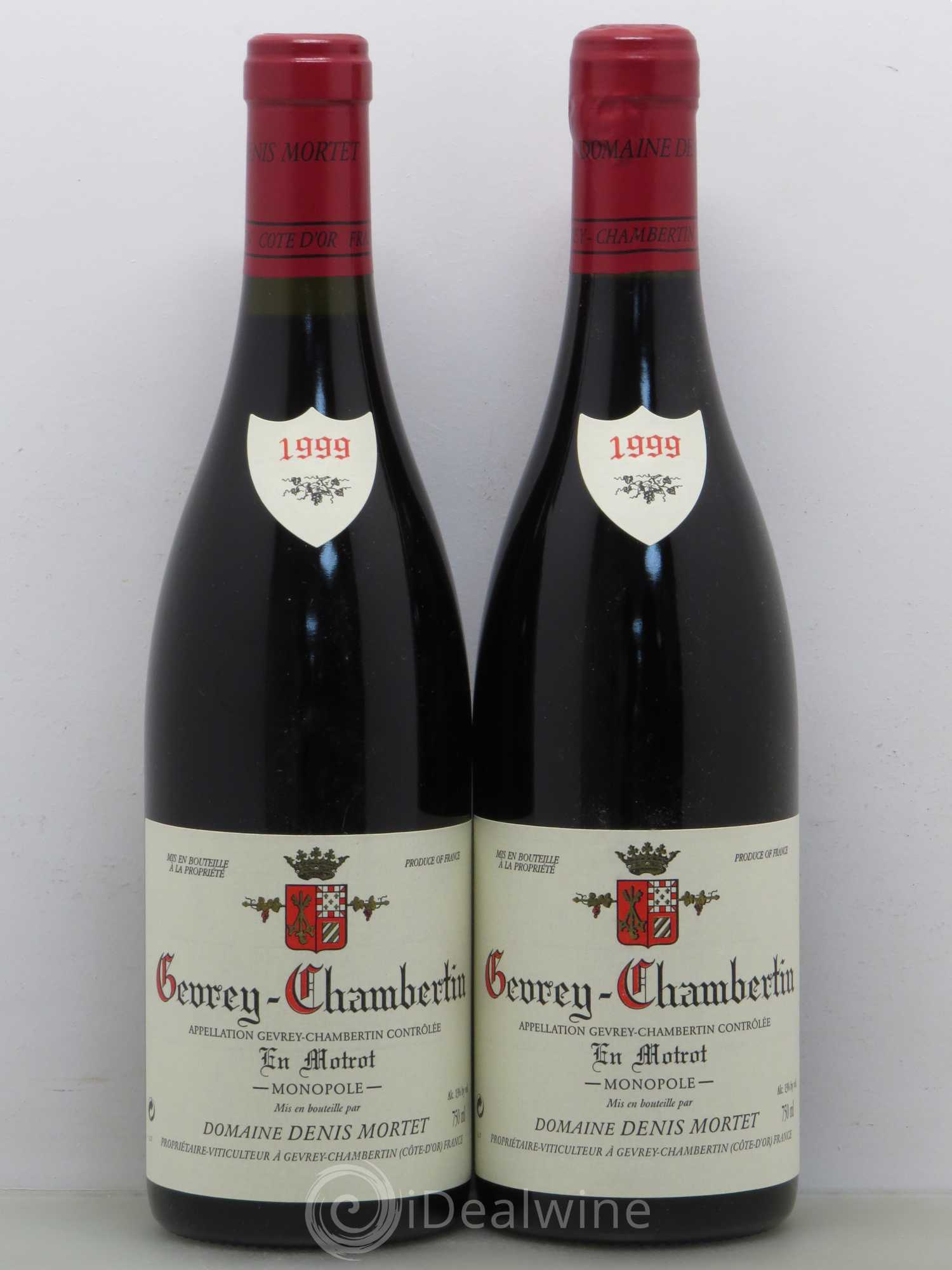 Gevrey-Chambertin En Motrot Denis Mortet (Domaine) 1999 - Lot de 2 bouteilles - 0