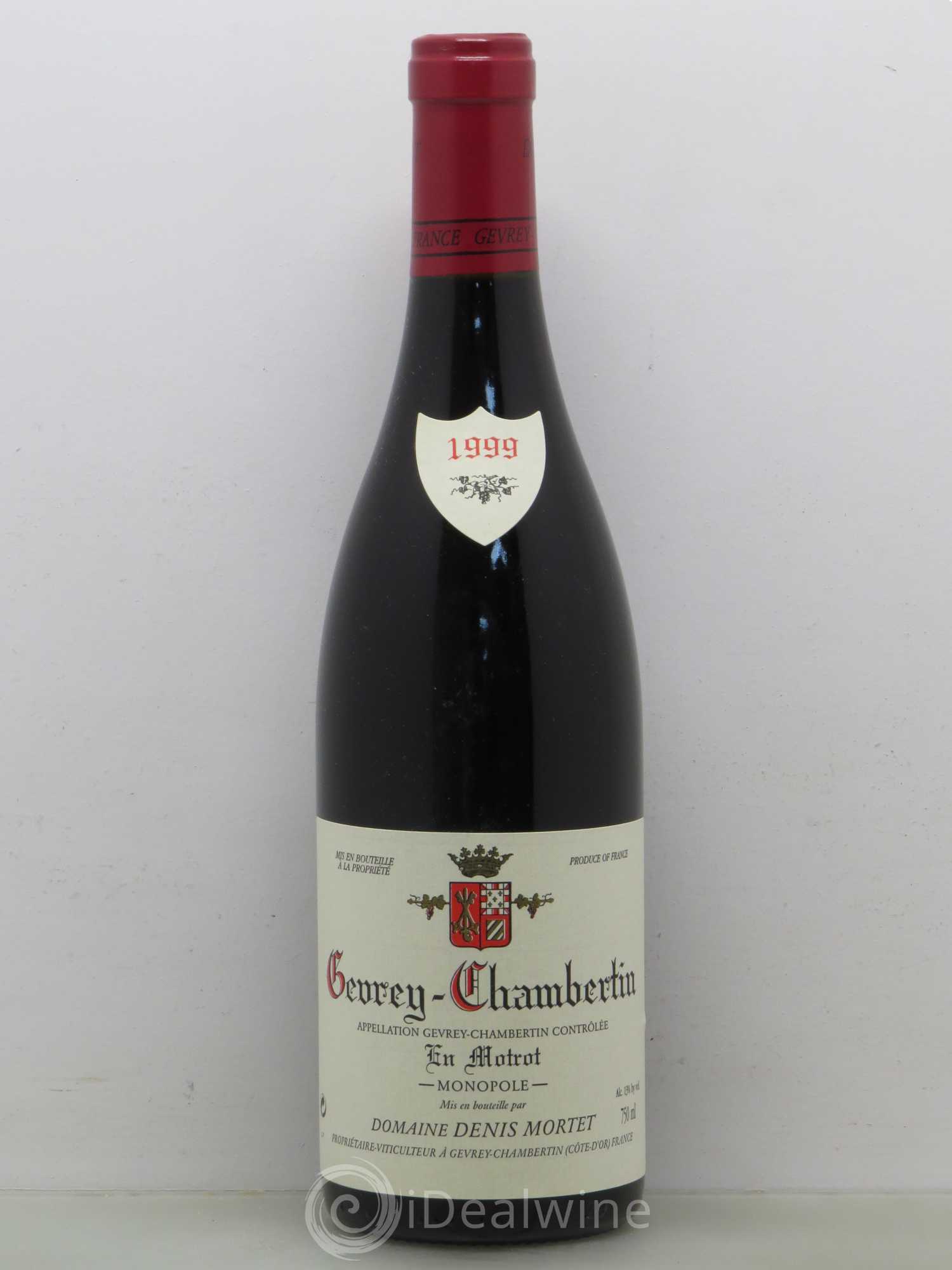 Gevrey-Chambertin En Motrot Denis Mortet (Domaine) 1999 - Lot de 1 bouteille - 0