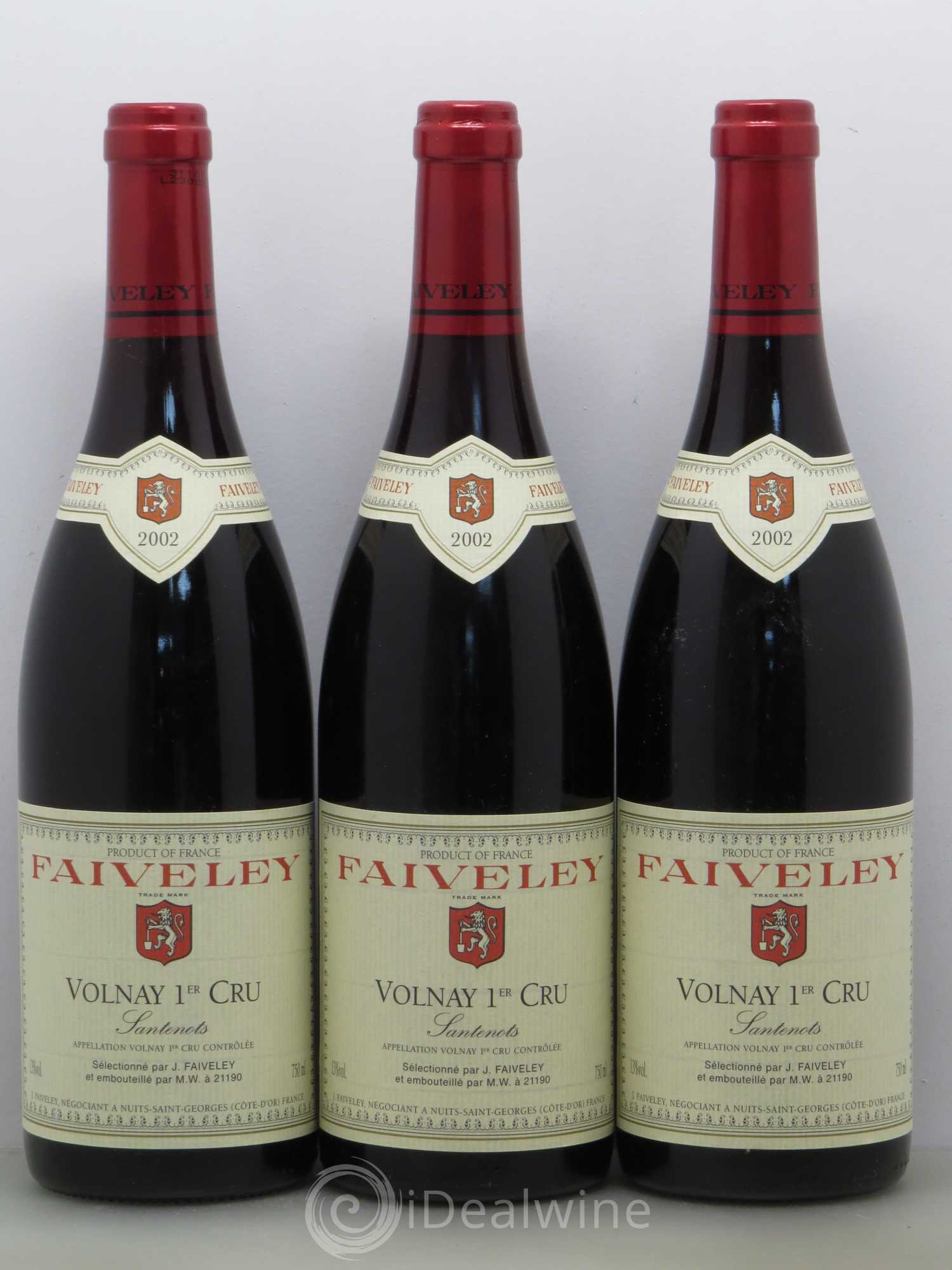 Volnay 1er Cru Santenots Faiveley 2002 - Lot de 3 bouteilles - 0