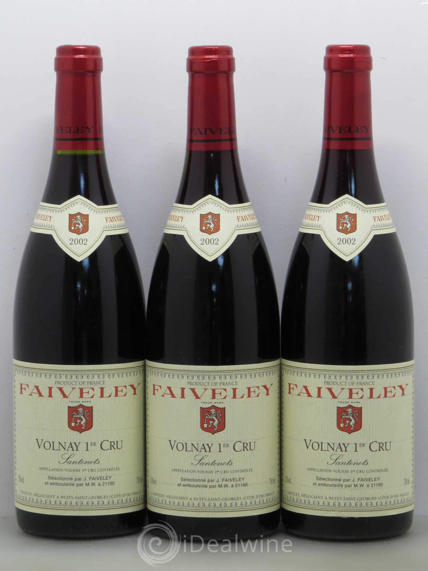 Volnay 1er Cru Santenots Faiveley 2002 - Lot de 3 bouteilles - 0