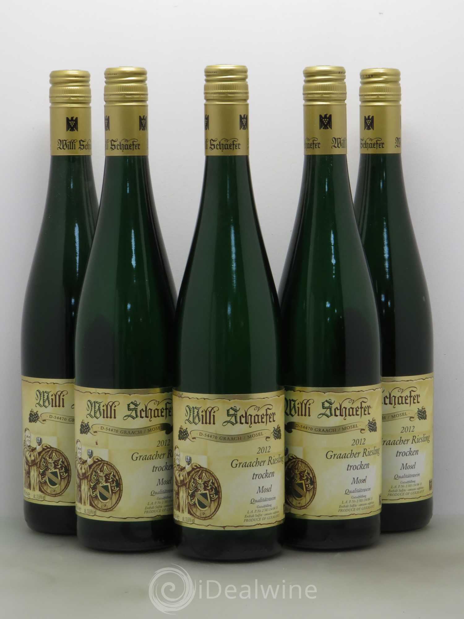 Allemagne Mosel-Saar Graacher Riesling Trocken Riesling Graach Wlili Schaefer 2012 - Posten von 5 Flaschen - 0