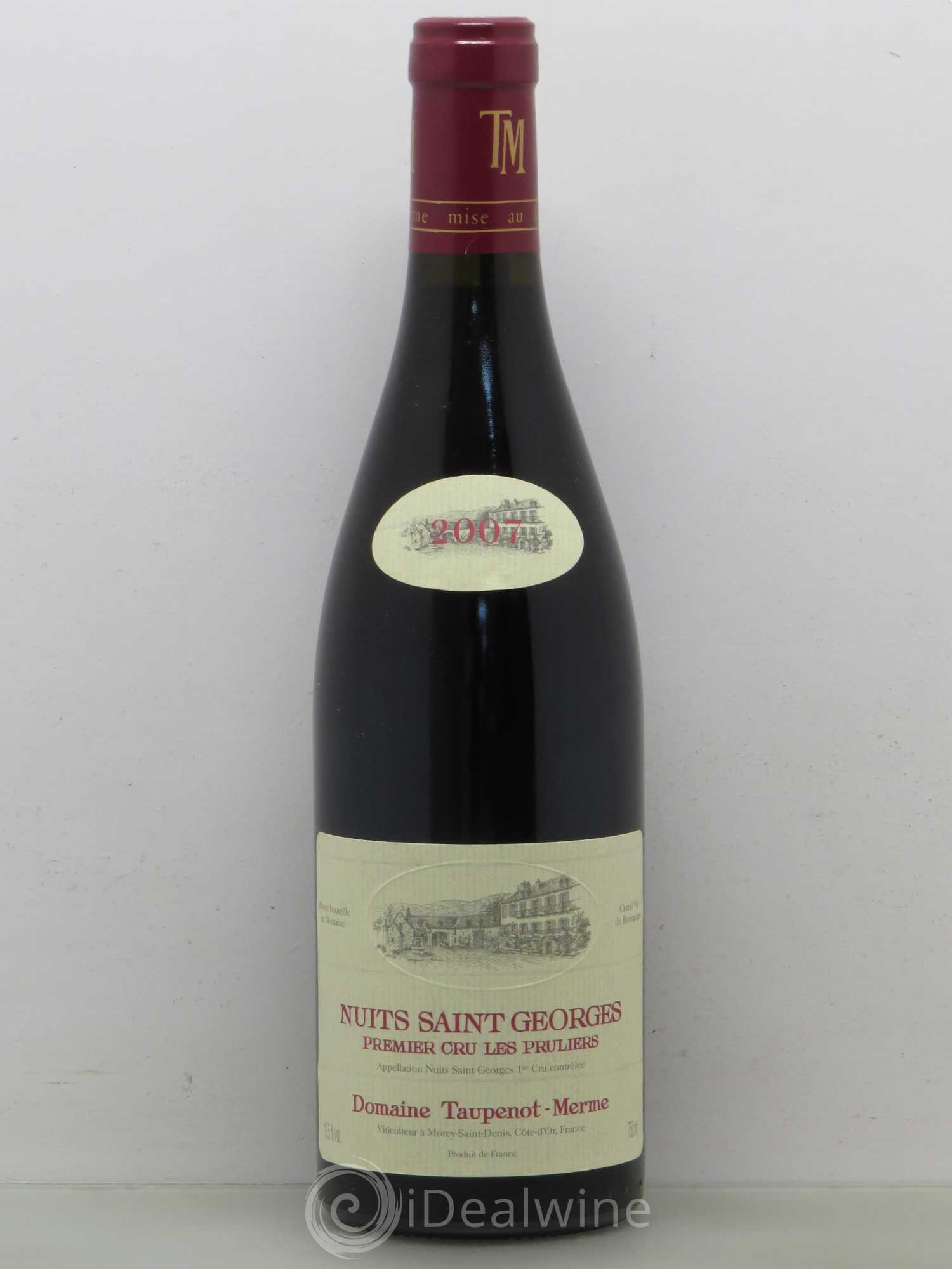 Nuits-Saint-Georges 1er Cru Les Pruliers Taupenot Merme 2007 - Posten von 1 Flasche - 0