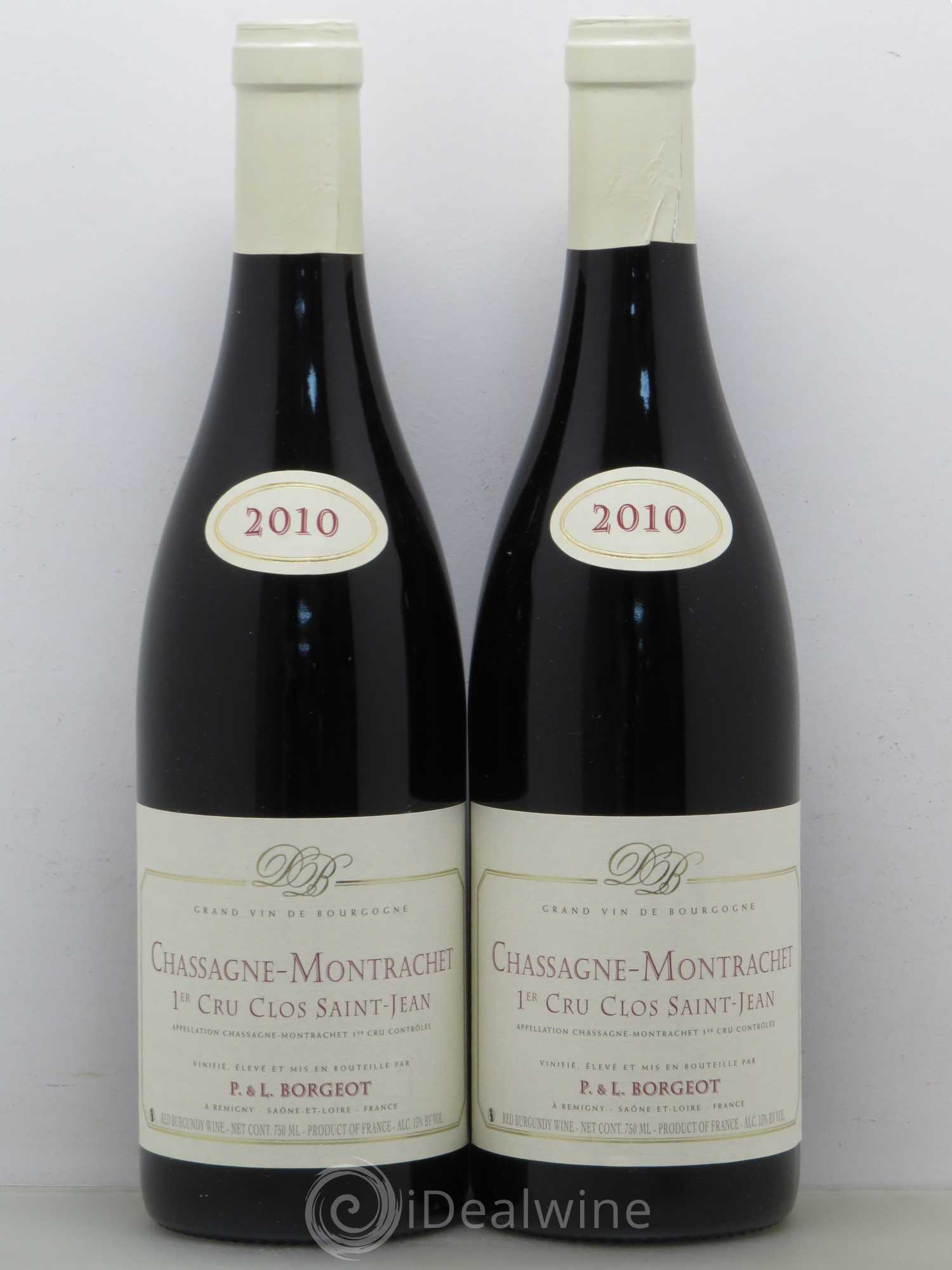 Chassagne-Montrachet 1er Cru Clos Saint Jean Borgeot 2010 - Lotto di 2 bottiglie - 0