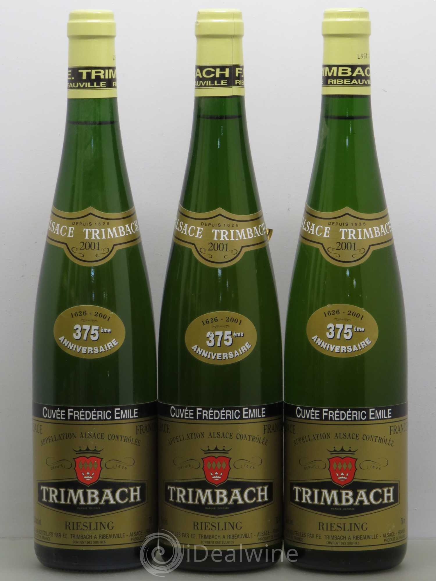 Alsace Riesling Cuvée Frédéric Emile Trimbach (Domaine) Cuvée des 375 ans 2001 - Posten von 6 Flaschen - 1