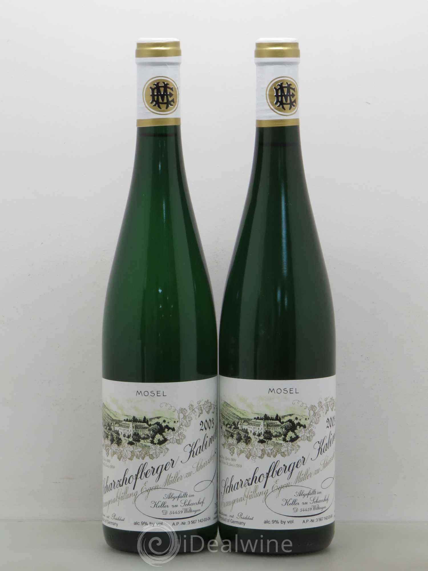Riesling Scharzhofberger Kabinett Egon Muller .03 2003 - Lot de 2 bouteilles - 0