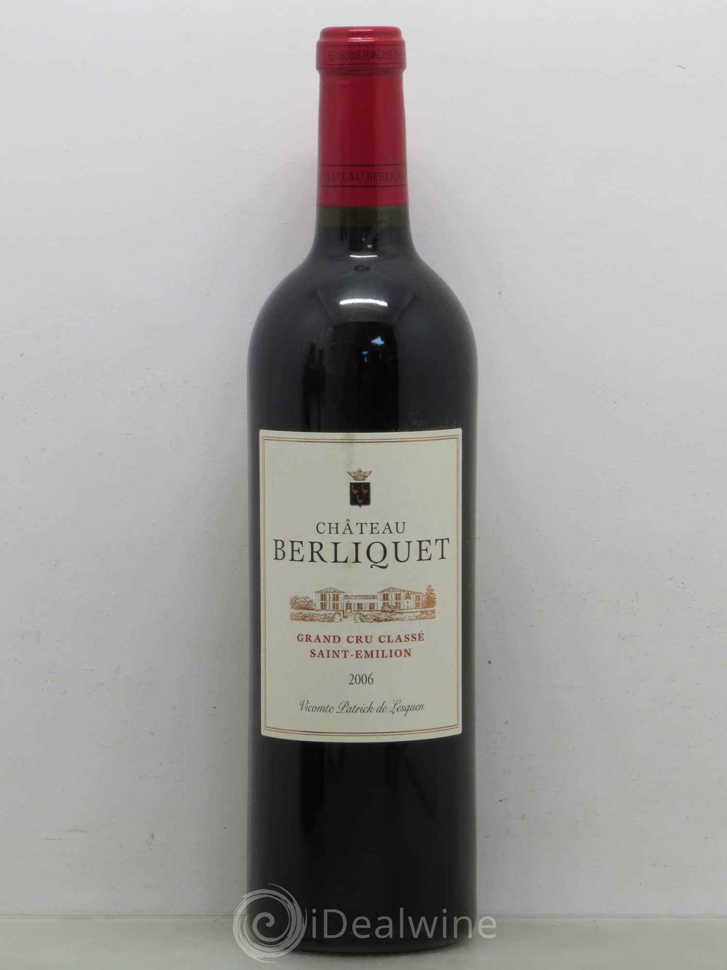 Château Berliquet Grand Cru Classé 2006 - Lot de 1 bouteille - 0