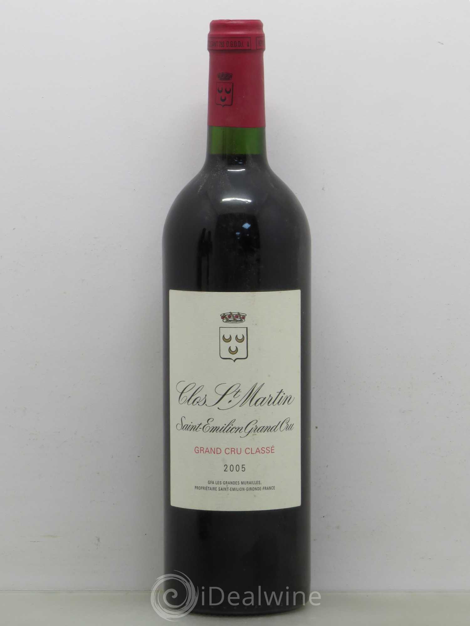Clos Saint Martin Grand Cru Classé 2005 - Lot de 1 bouteille - 0