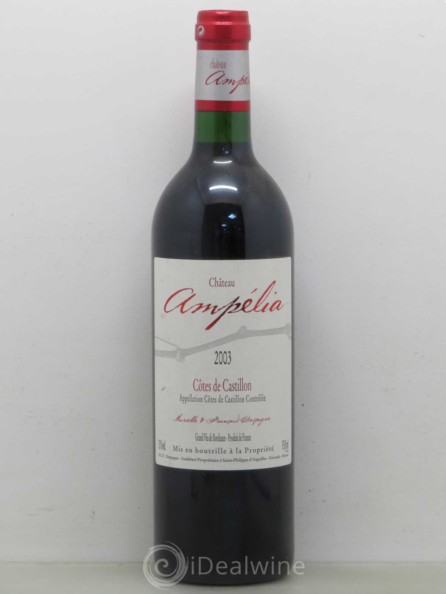 Château Ampélia 2003 - Lot de 1 bouteille - 0