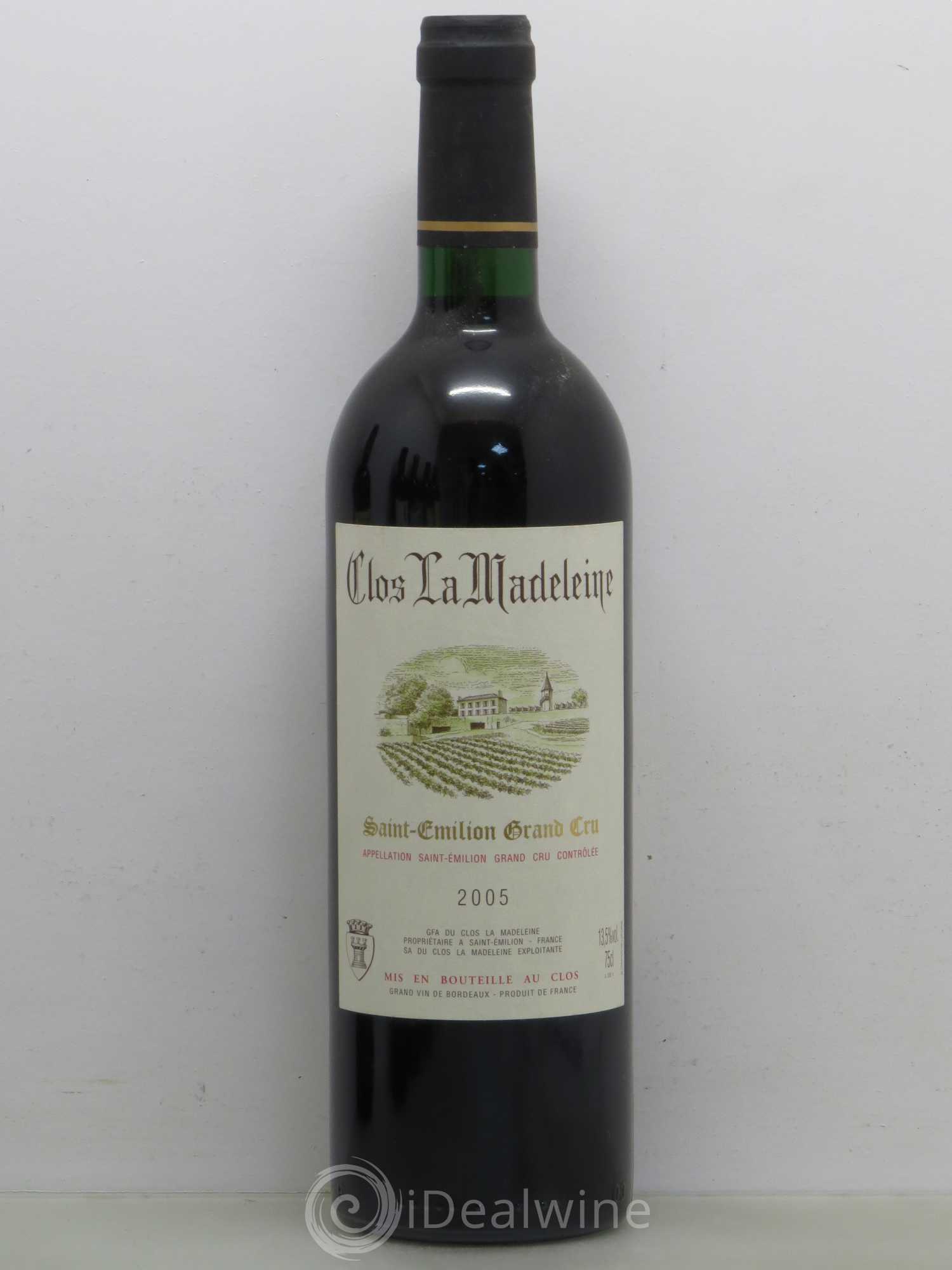 Clos la Madeleine Grand Cru Classé 2005 - Lot de 1 bouteille - 0