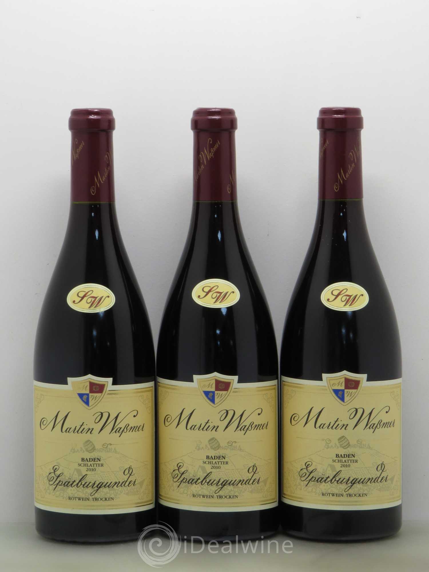 Allemagne Wassmer SW Baden Schlatter Rotwein  2010 - Lot of 6 bottles - 1