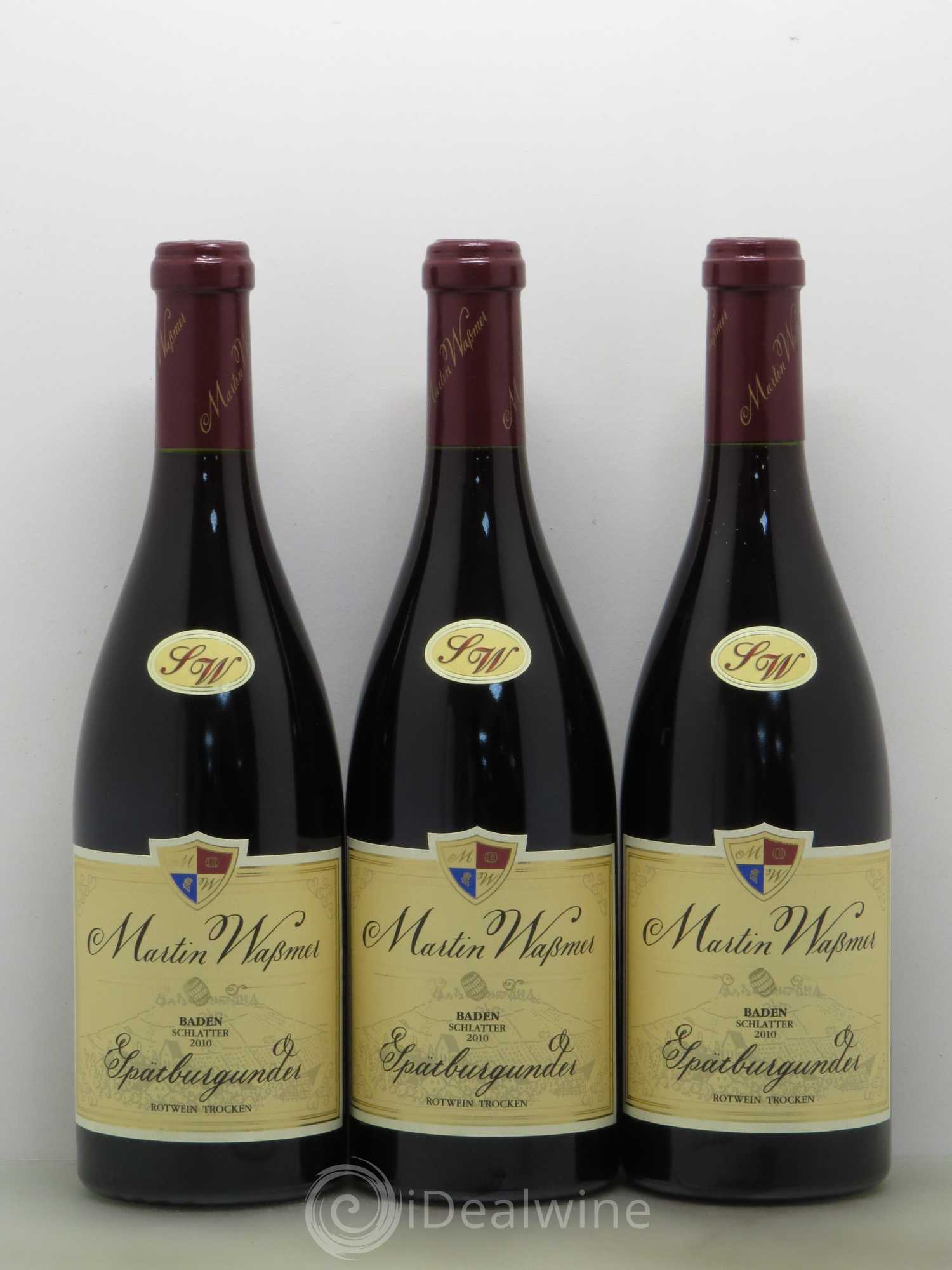 Allemagne Wassmer SW Baden Schlatter Rotwein  2010 - Lot of 6 bottles - 2