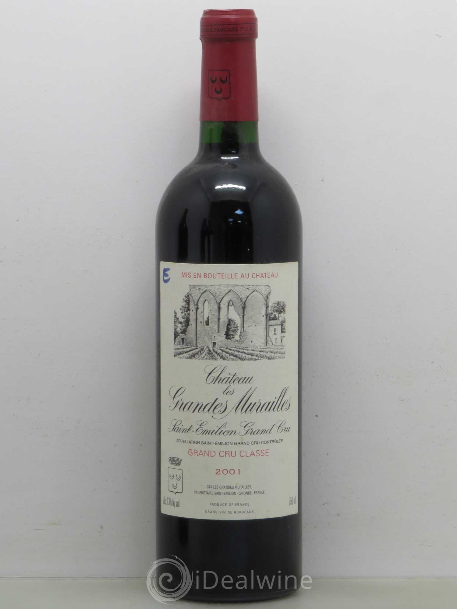 Château les Grandes Murailles Grand Cru Classé 2001 - Lot de 1 bouteille - 0
