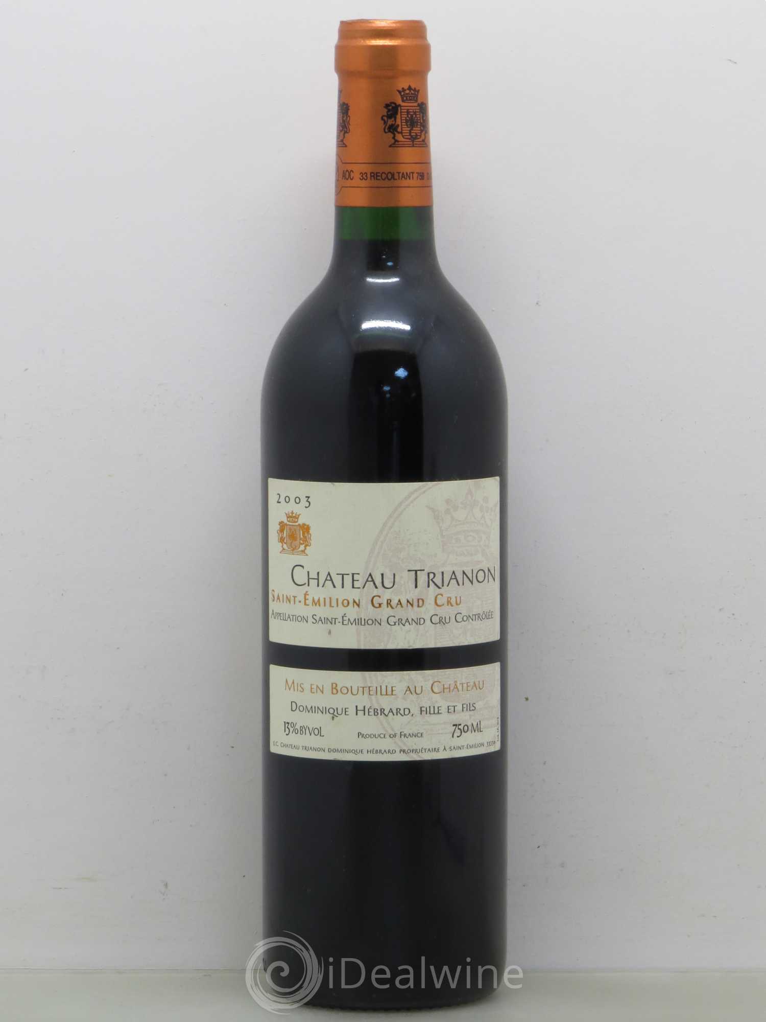 Château Trianon 2003 - Lot de 1 bouteille - 0