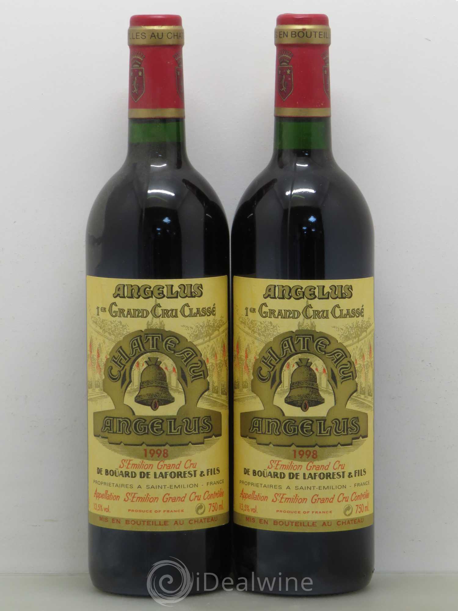 Château Angélus 1er Grand Cru Classé A 1998 - Lot de 2 bouteilles - 0