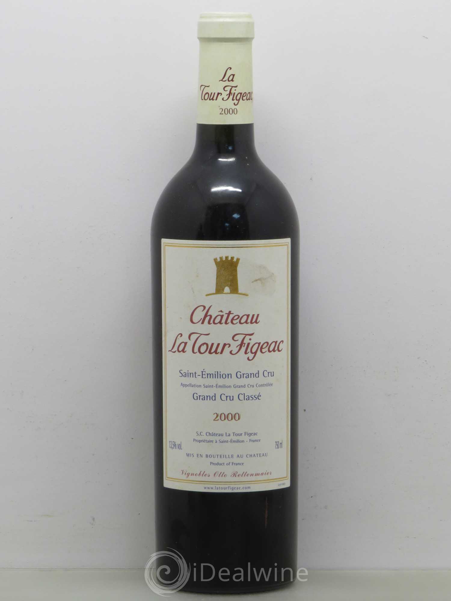 Château la Tour Figeac Grand Cru Classé 2000 - Lot de 1 bouteille - 0