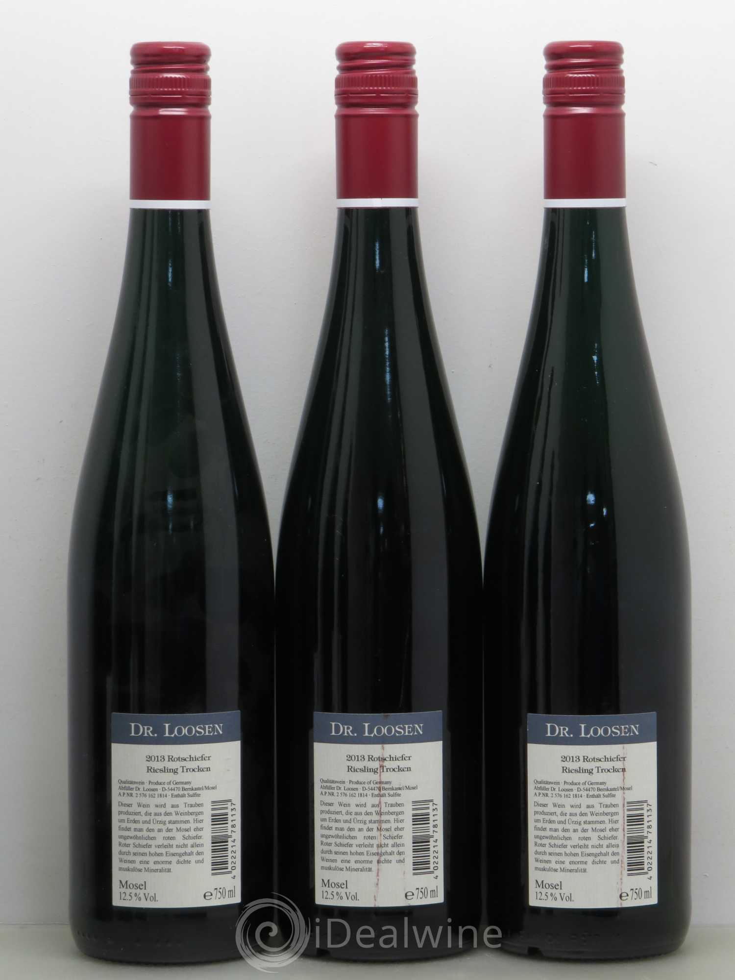 Riesling Rotschiefer Mosel Dr. Loosen Riesling Trocken 2013 - Lot of 6 bottles - 2