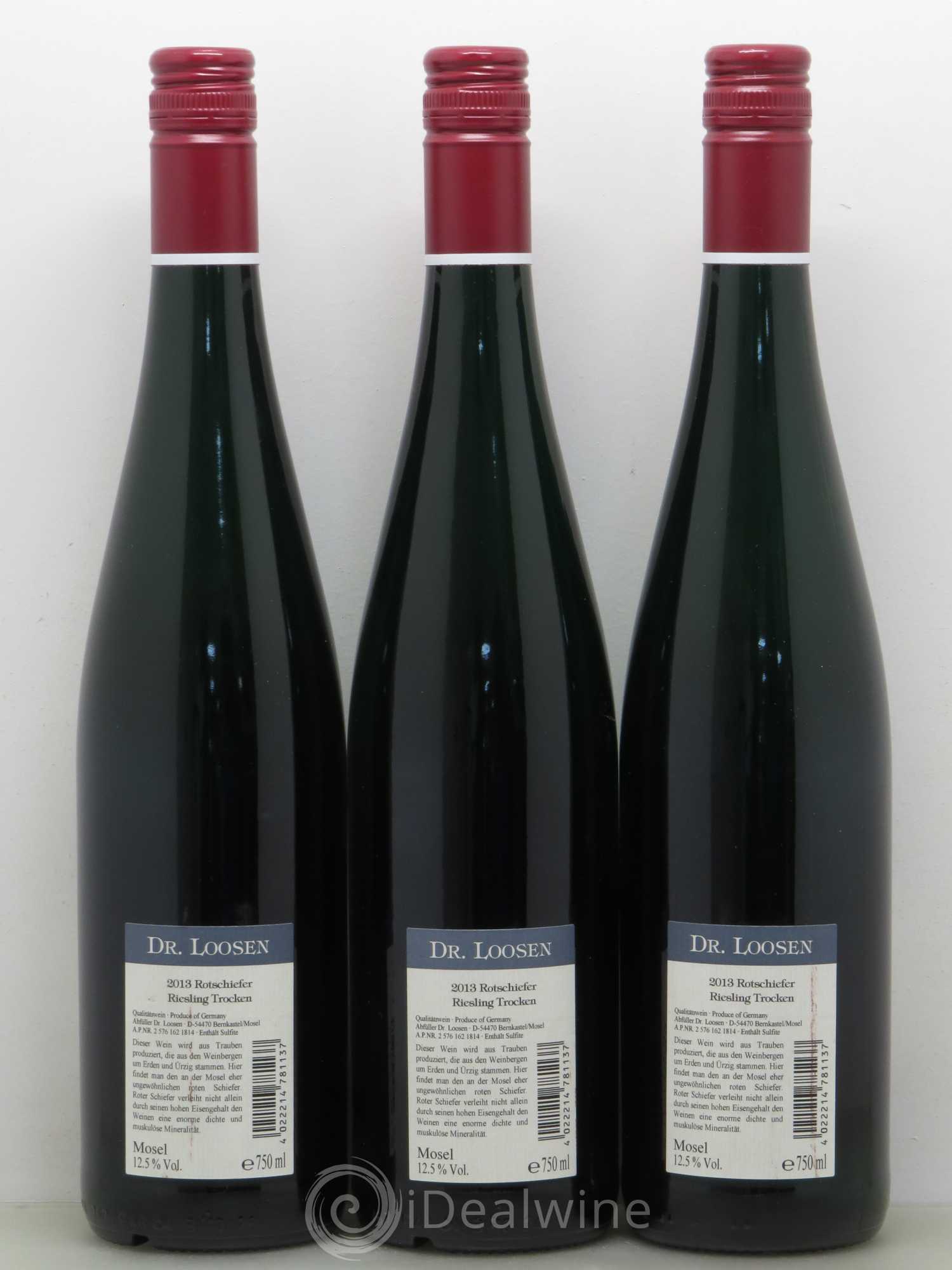 Riesling Rotschiefer Mosel Dr. Loosen Riesling Trocken 2013 - Lot of 6 bottles - 4