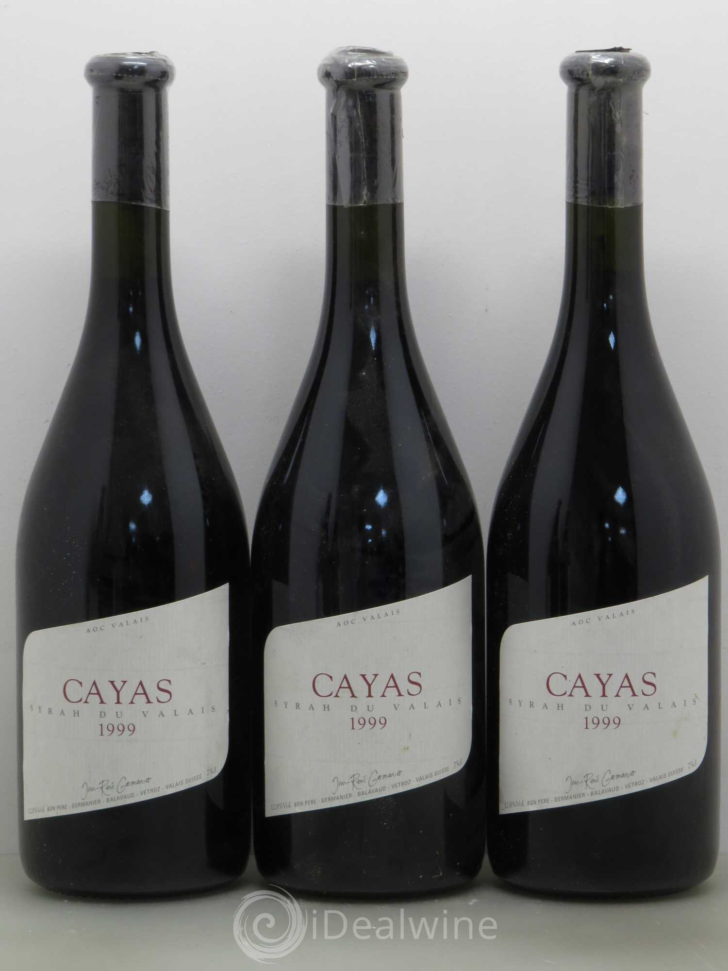 Vins Etrangers Cayas Syrah AOC Valais Jean-René Germanier (Suisse) 1999 - Lot de 5 bouteilles - 1