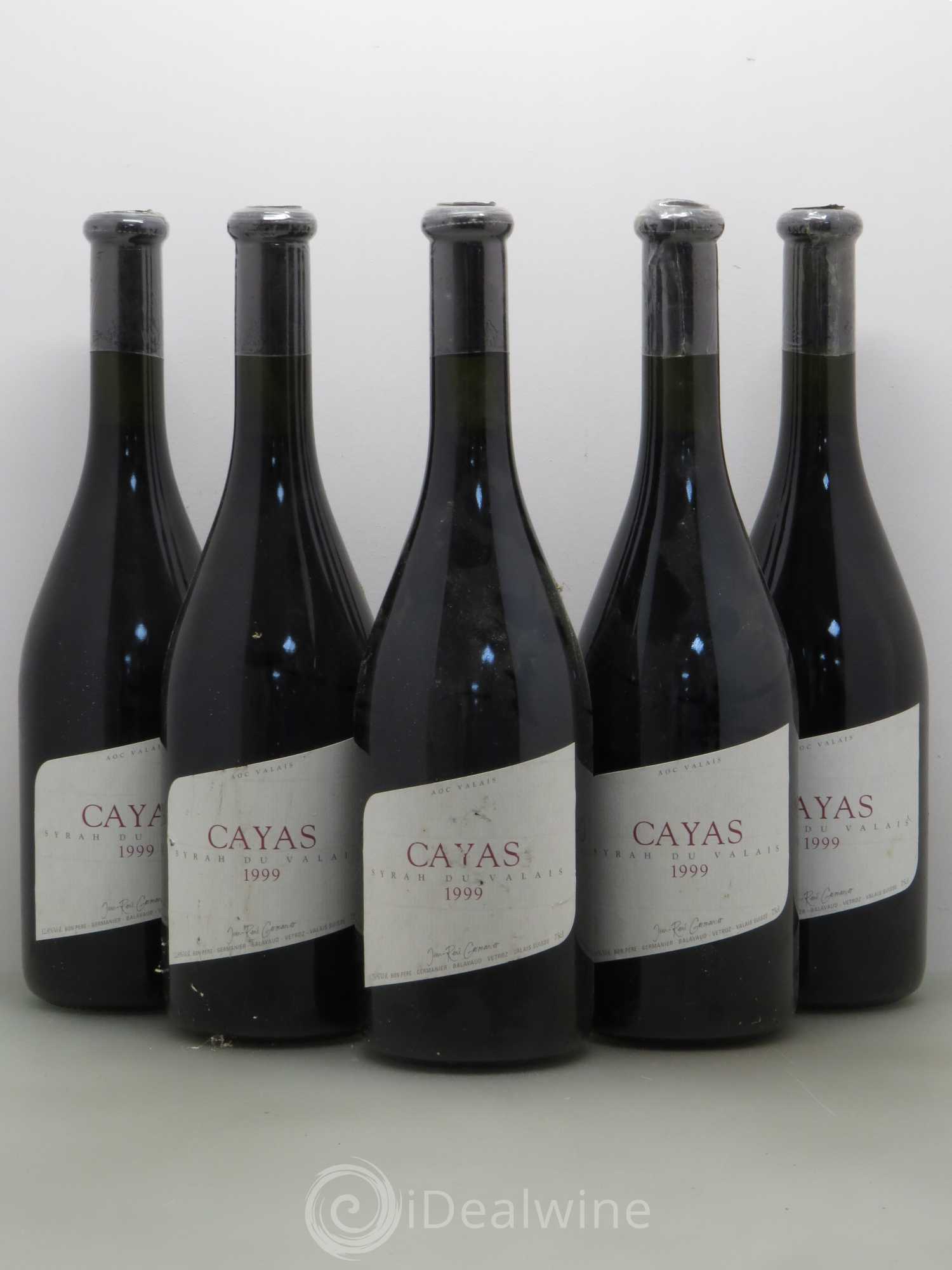 Vins Etrangers Cayas Syrah AOC Valais Jean-René Germanier (Suisse) 1999 - Lot de 5 bouteilles - 0