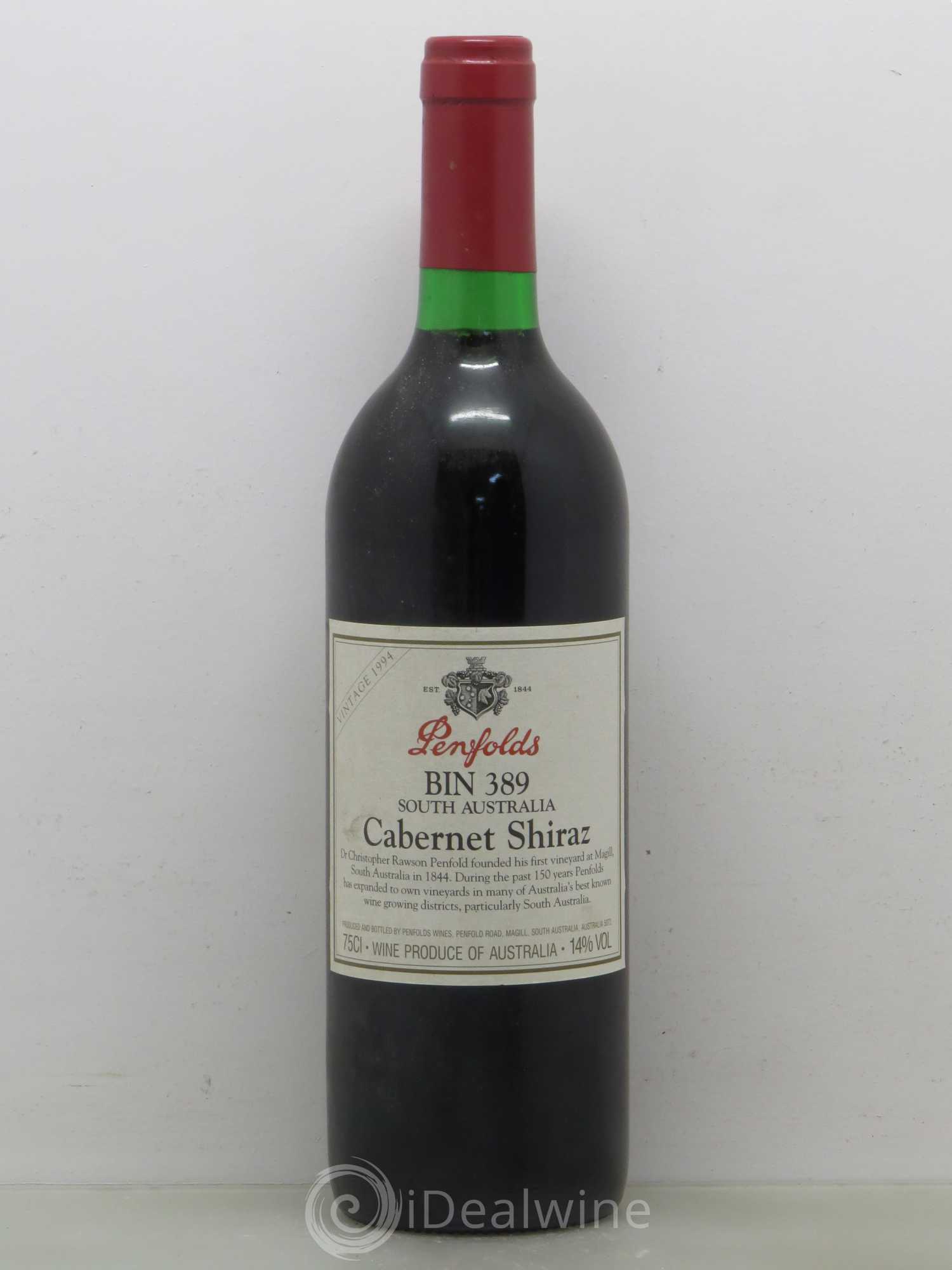 Australie Bin 389 Cabernet Shiraz Cabernet/Shiraz Barossa Valley Penfolds 1994 - Posten von 1 Flasche - 0